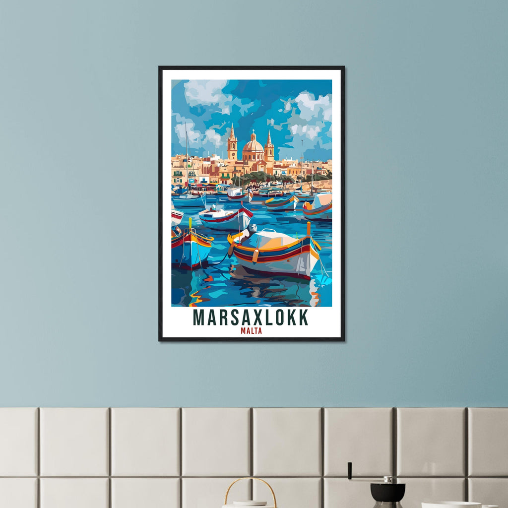 Marsaxlokk Travel Print Malta Wall Art Wall Hanging Home Living Décor Marsaxlokk Gift Art Lovers Gift Malta Artwork Gift Malta Travel Poster