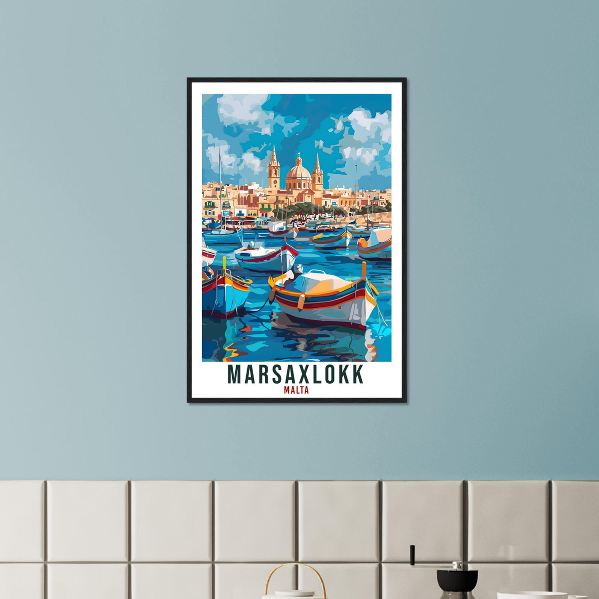 Marsaxlokk Travel Print Malta Wall Art Wall Hanging Home Living Décor Marsaxlokk Gift Art Lovers Gift Malta Artwork Gift Malta Travel Poster