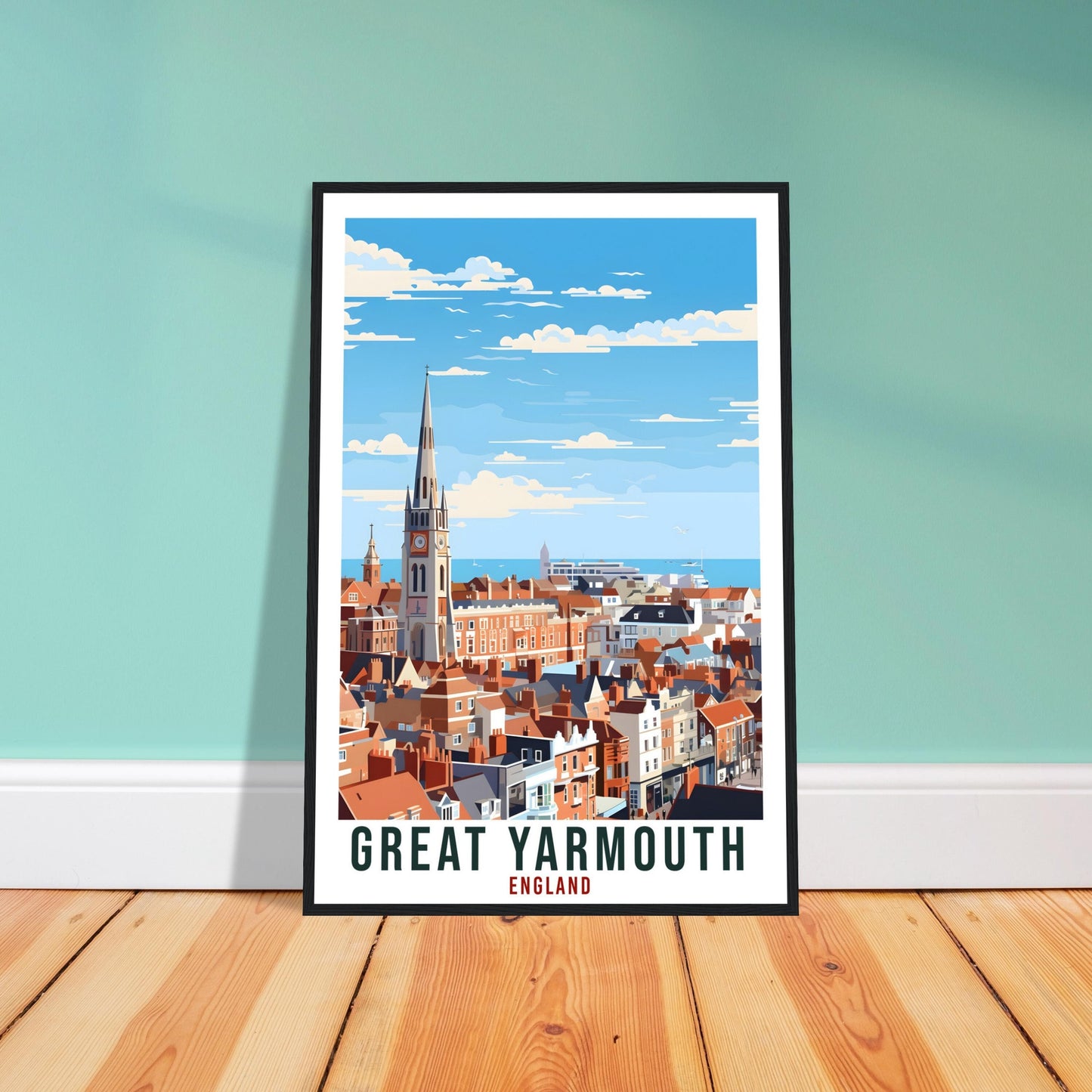 Great Yarmouth Travel Print Wall Art Wall Hanging Home Living Décor Great Yarmouth Gift Art Lovers Gift Artwork Gift England Travel Poster