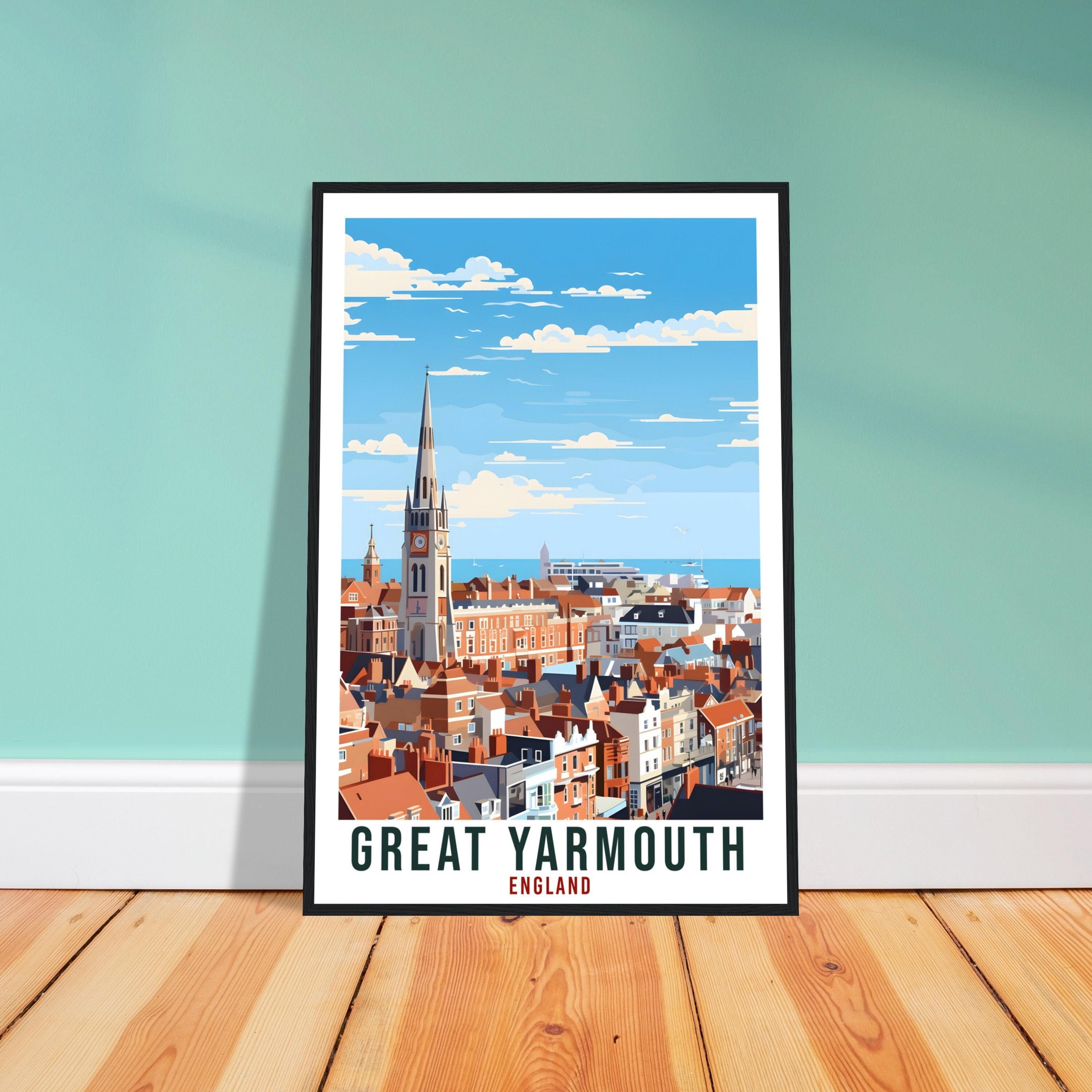 Great Yarmouth Travel Print Wall Art Wall Hanging Home Living Décor Great Yarmouth Gift Art Lovers Gift Artwork Gift England Travel Poster
