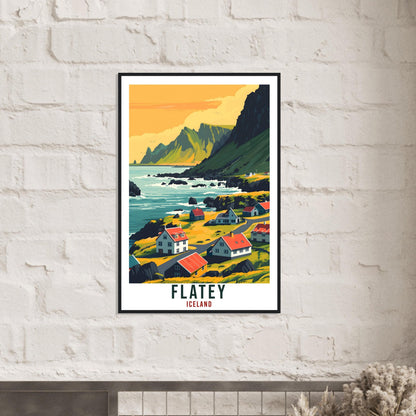 Flatey Iceland Travel Print Wall Art Wall Hanging Home Décor Iceland Flatey Gift Travel Art Iceland Artwork City Landscape Travel Poster