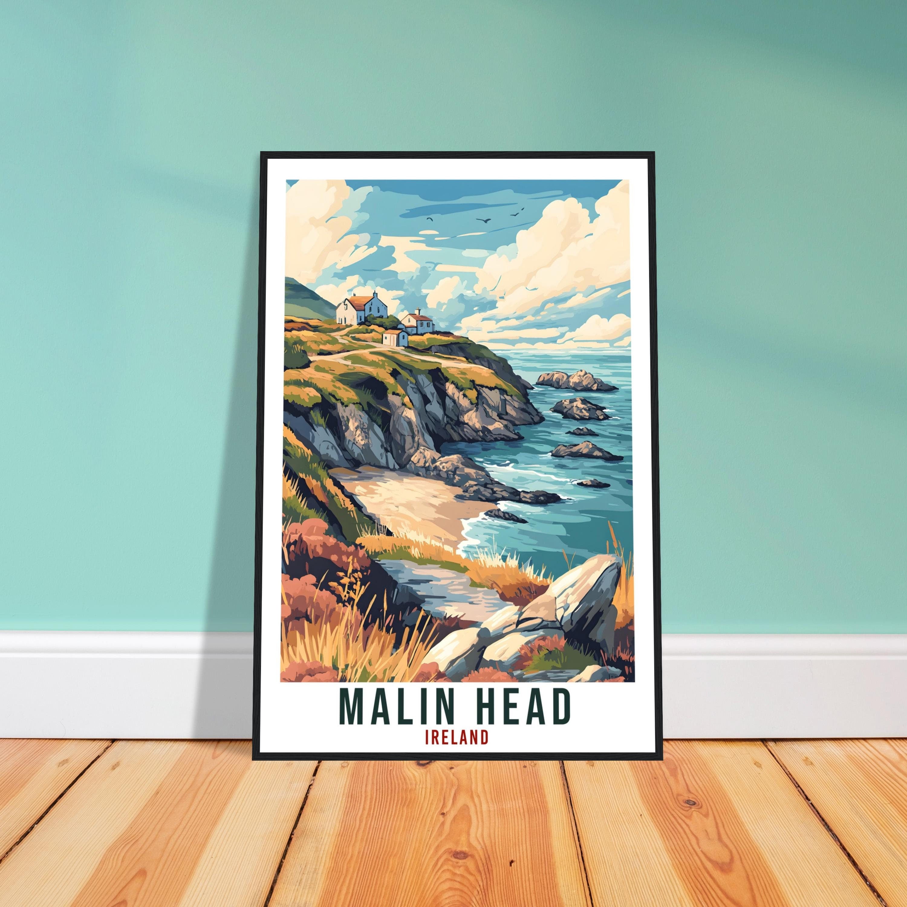 Malin Head Travel Print Ireland Home Decor Malin Head Wall Art Wall Hanging Art Lover Irish Artwork Travel Poster Malin Head Ireland Travel