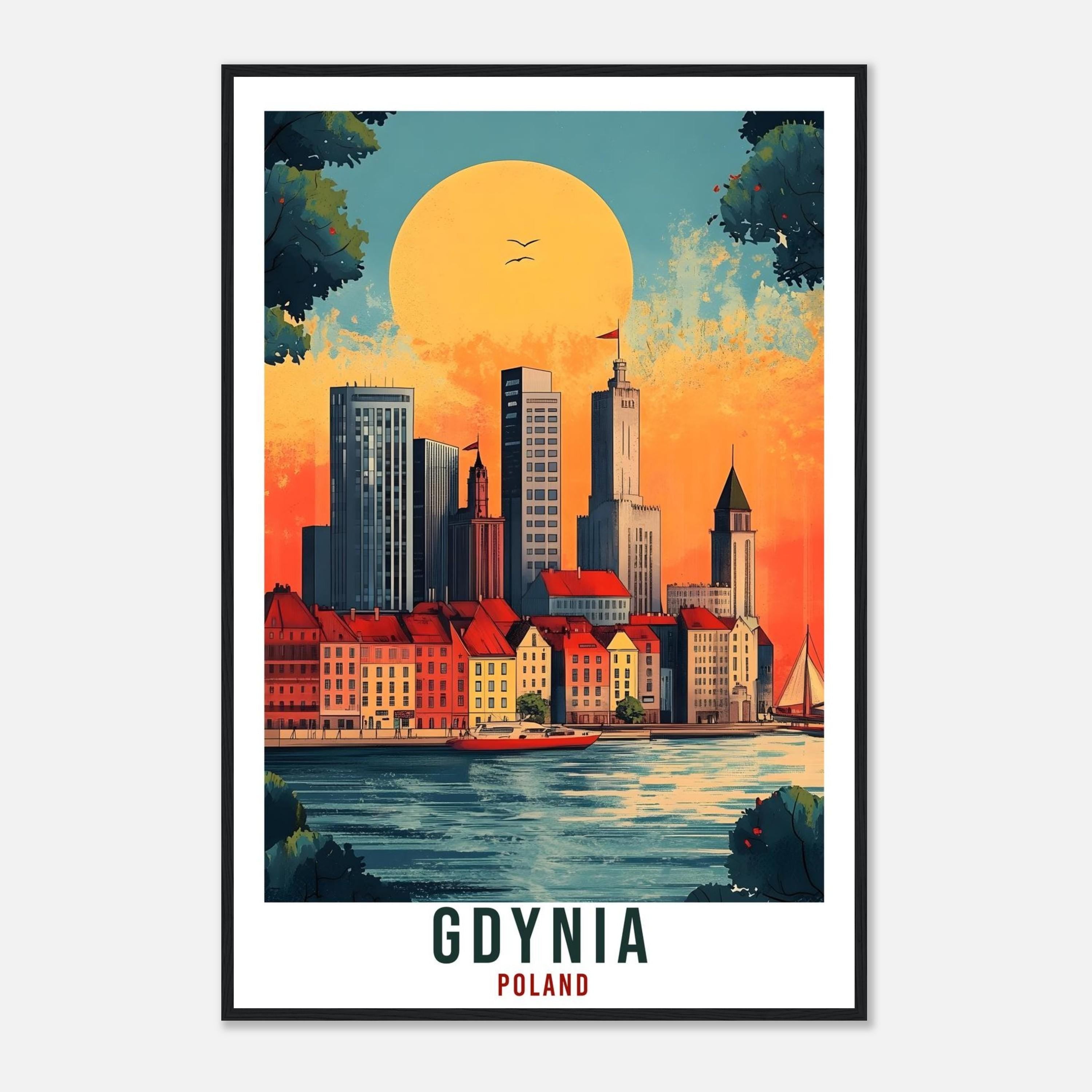 Gdynia Travel Print Poland Home Decor Gdynia Wall Art Gift Wall Hanging Art Lover Gdynia Polish Artwork Travel Poster Poland Travel Art