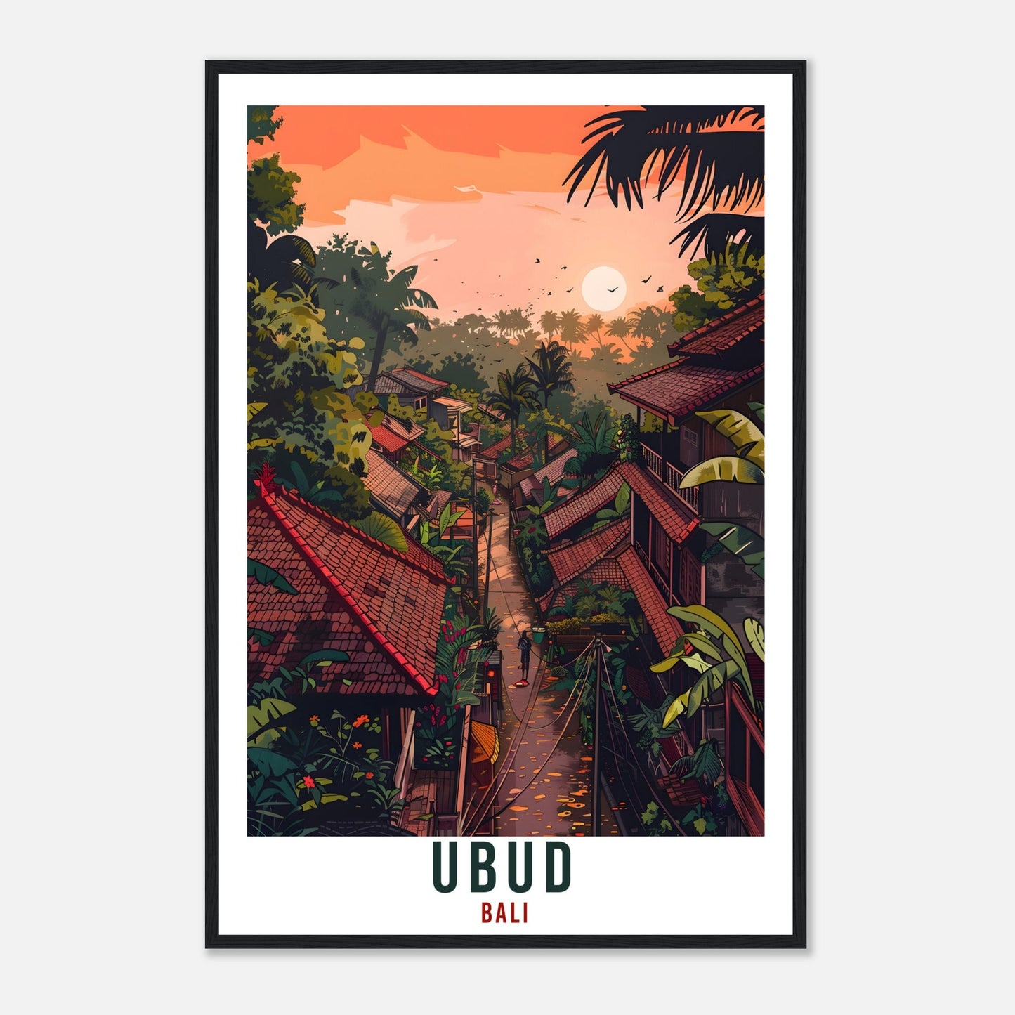 Ubud Bali Travel Print Bali Wall Art Wall Hanging Home Décor Ubud Gift Landmark Artwork Travel Art Lovers Ubud Indonesia Travel Poster