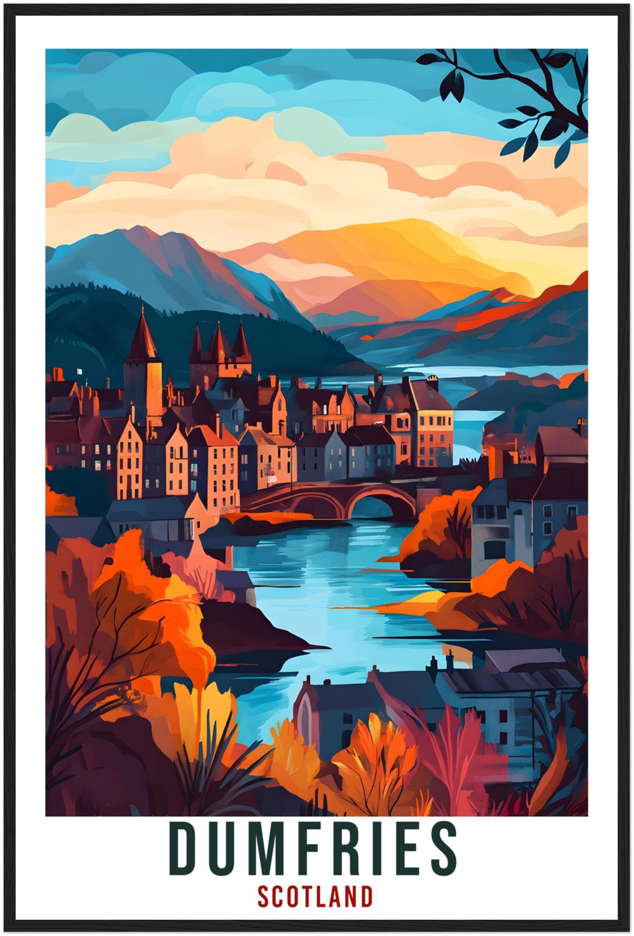 Dumfries Travel Print Scotland Home Decor Dumfries Wall Art Wall Hanging Art Lover Scotland Artwork Travel Poster Dumfries Travel Art Gift