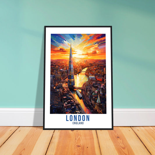 London Travel Print River Thames London Home Decor London Cityscape England Wall Hanging London Artwork Gift London Travel Poster Artwork