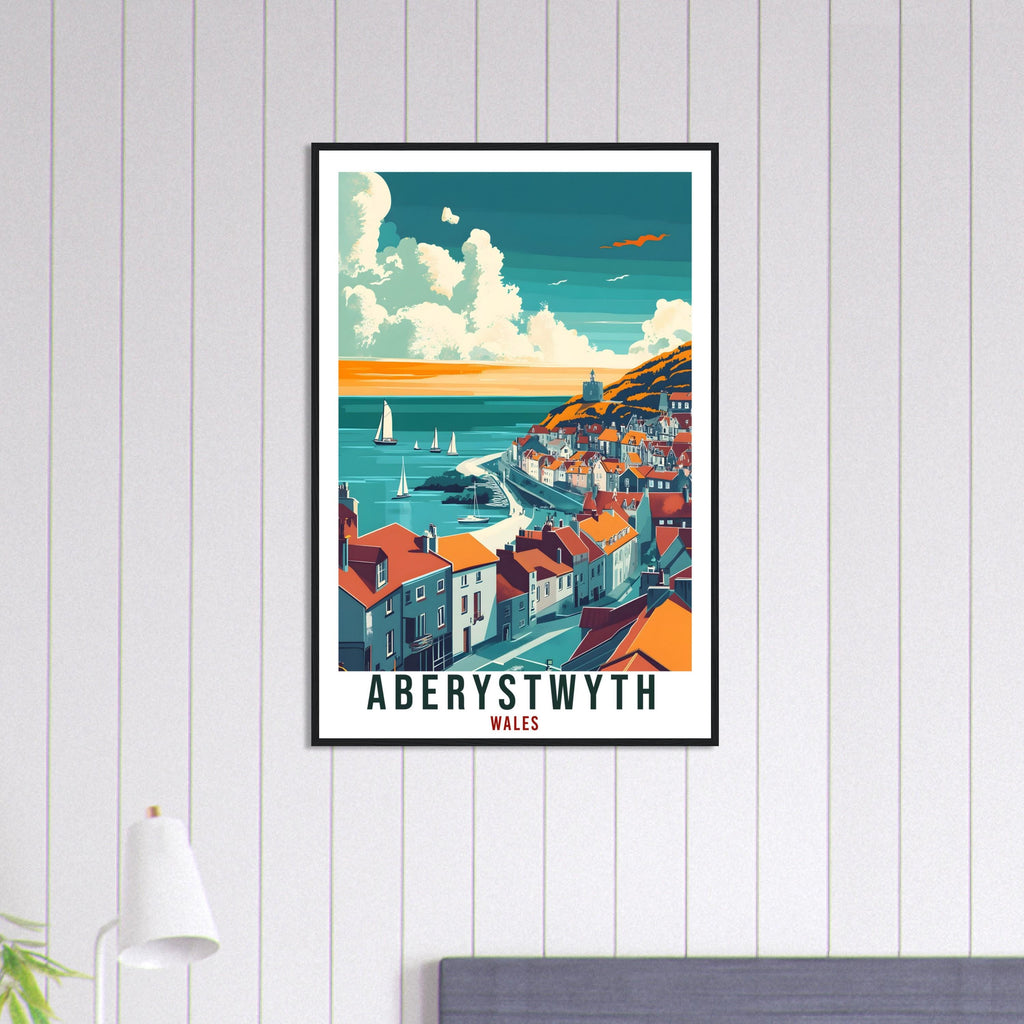 Aberystwyth Travel Print Wales Home Decor Aberystwyth Wall Art Wall Hanging Art Lover Wales Artwork Travel Poster Aberystwyth Travel Art