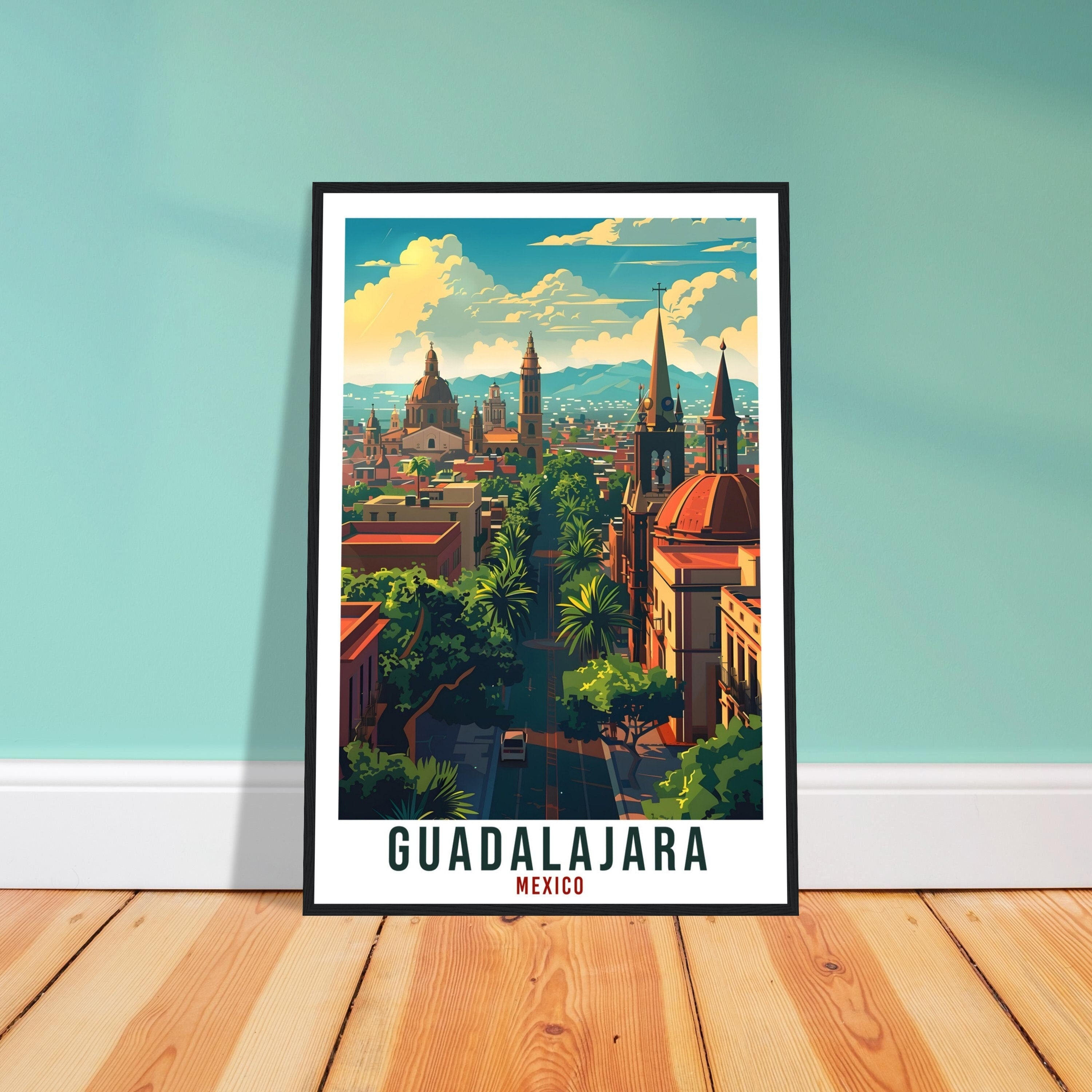Guadalajara Mexico Travel Print Mexico Wall Art Wall Hanging Home Décor Guadalajara Gift Mexico Landmark Artwork Guadalajara Travel Poster