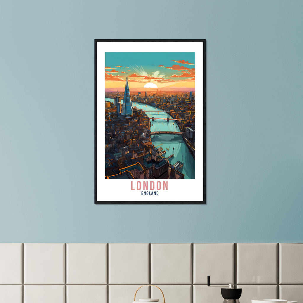 River Thames London Travel Print London Home Decor London Cityscape England Wall Hanging London Artwork Gift London Travel Poster Artwork