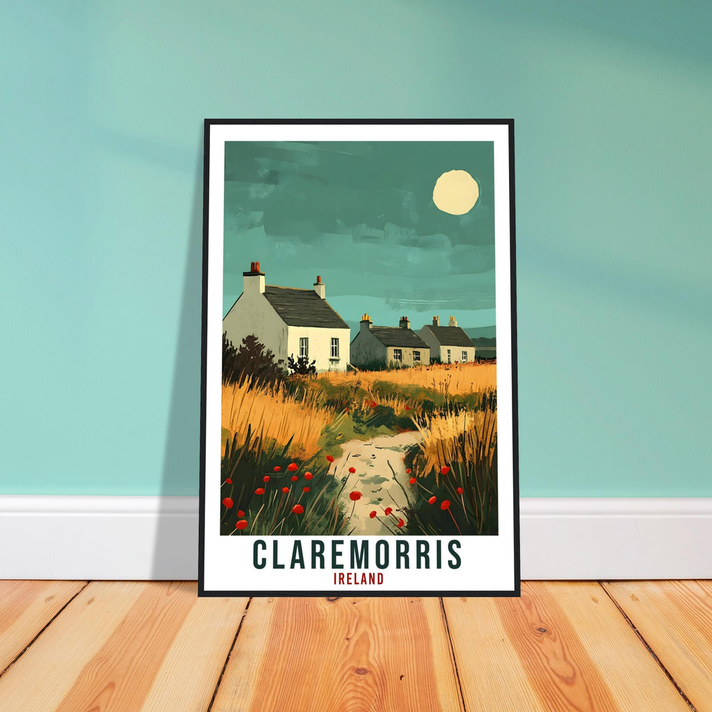 Claremorris Travel Print Ireland Home Decor Co. Mayo Wall Art Gift Wall Hanging Claremorris Irish Artwork Travel Poster Ireland Travel Art