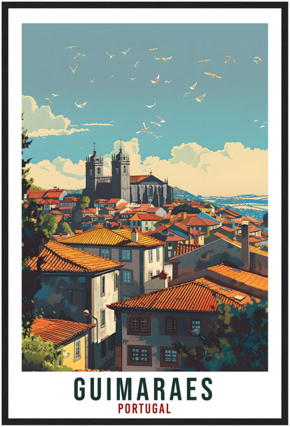 Guimaraes Travel Print Portugal Wall Art Wall Hanging Home Décor Guimaraes Gift Portugal Landmark Artwork Gift Guimaraes City Travel Poster