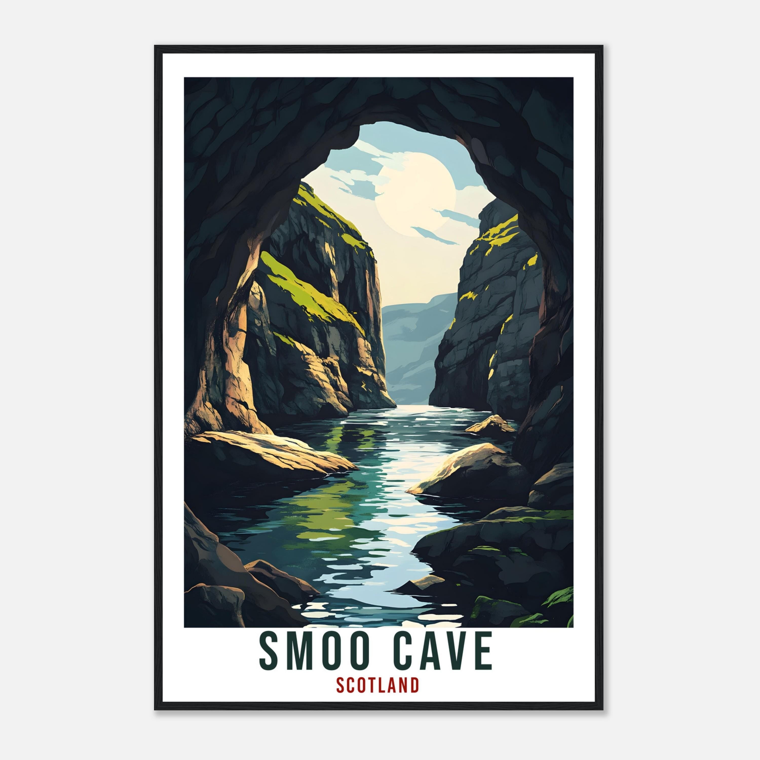 Smoo Cave Travel Print Scotland Home Decor Smoo Cave Wall Art Wall Hanging Art Lover Scotland Artwork Travel Poster Smoo Cave Travel Art