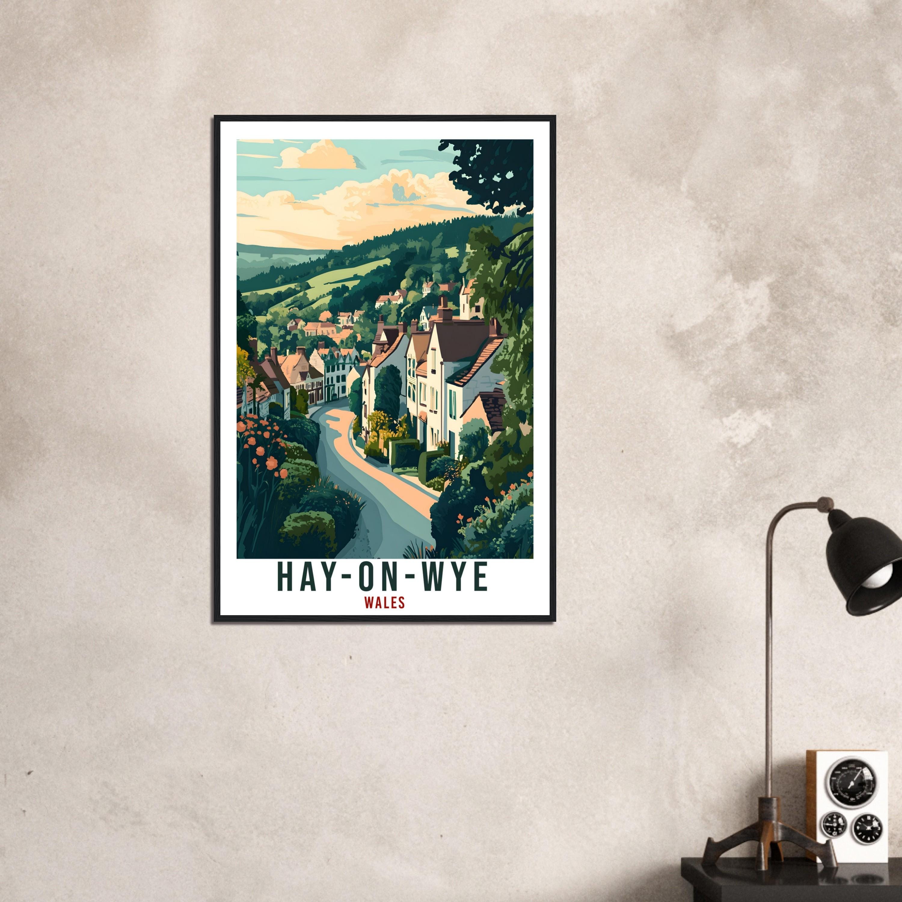 Hay-On-Wye Travel Print Wales Home Decor Hay-On-Wye Wall Art Wall Hanging Art Lover Wales Artwork Travel Poster Hay-On-Wye Travel Art Gift
