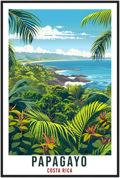 Papagayo Costa Rica Travel Print Wall Art Wall Hanging Home Décor Papagayo Gift Beach Artwork Travel Art Costa Rica City Travel Poster