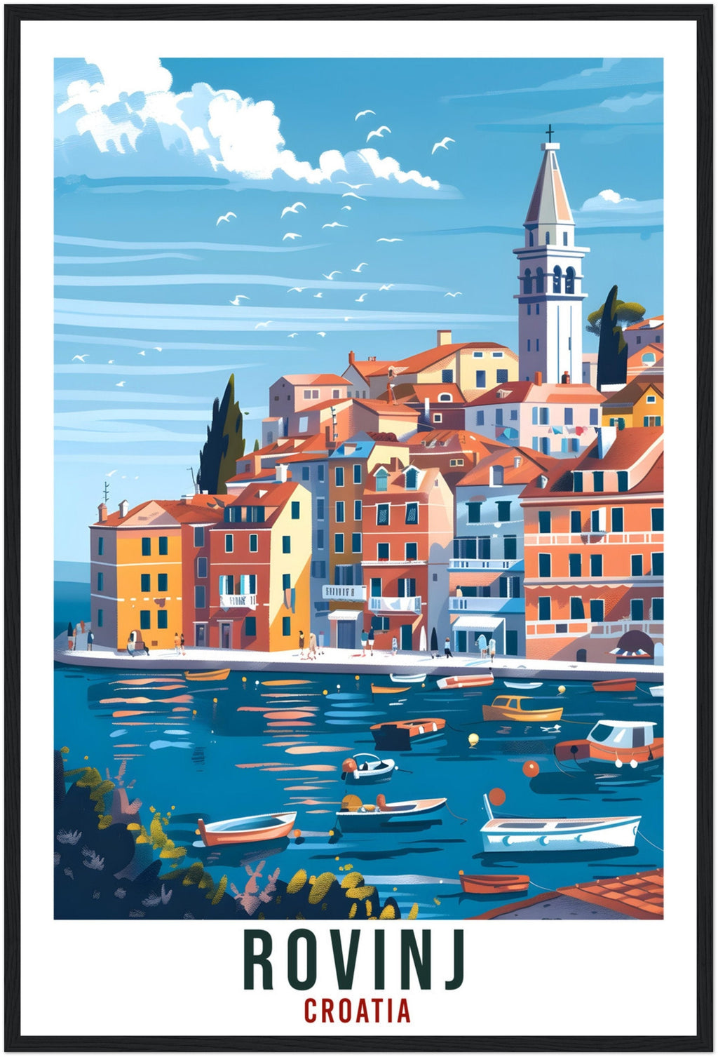 Rovinj Travel Print Croatia Wall Art Wall Hanging Home Décor Rovinj Gift Croatian Landmark Artwork Gift Rovinj Croatia Holiday Travel Poster