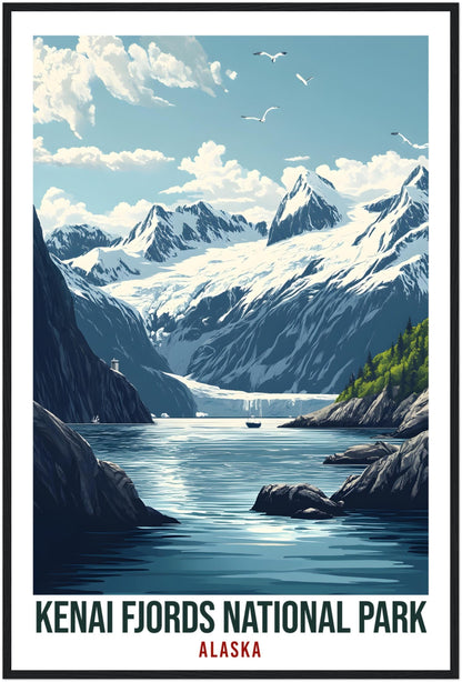 Kenai Fjords National Park Alaska USA Travel Print Wall Art Wall Hanging Home Décor Kenai Fjords Gift Travel Art USA Artwork Travel Poster