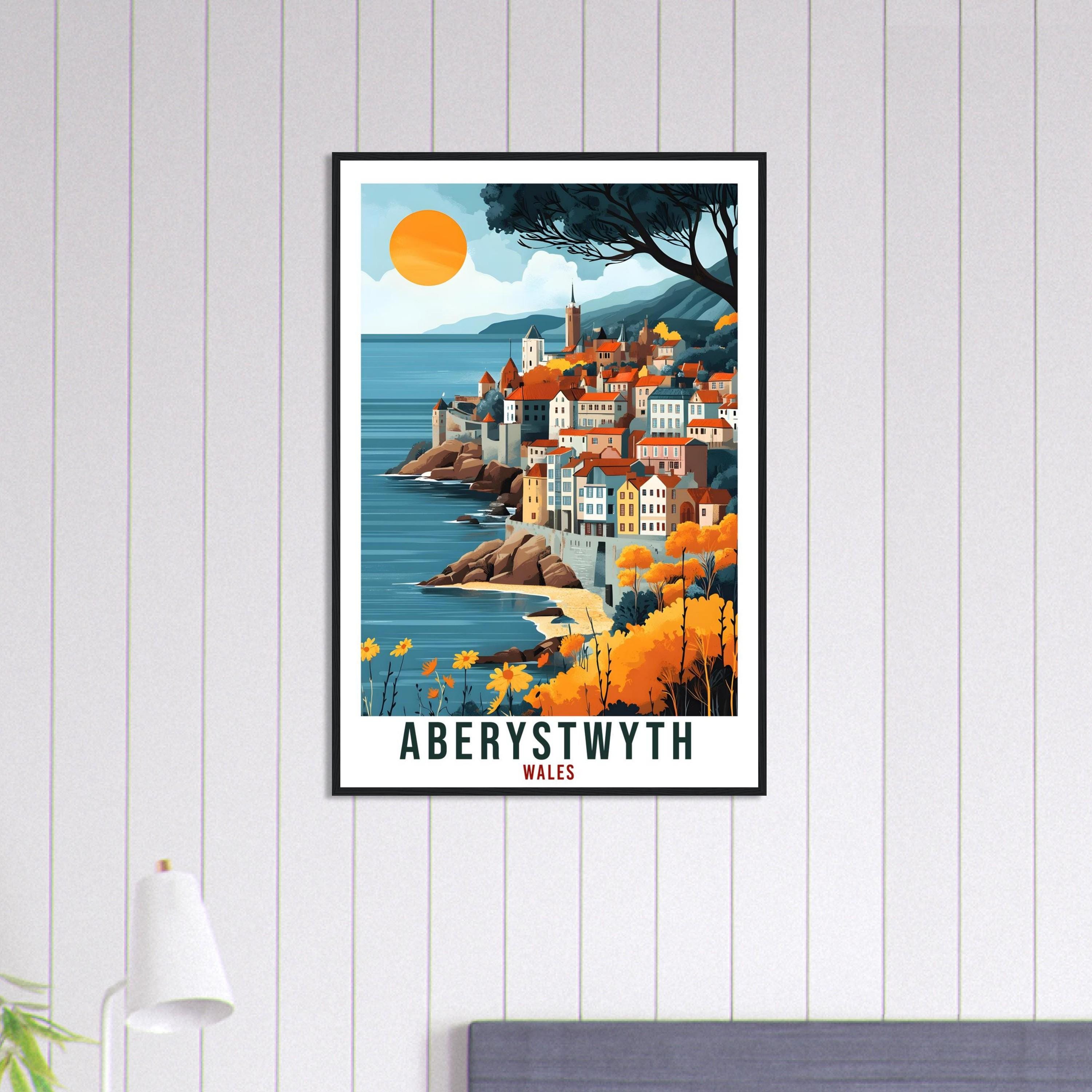 Aberystwyth Travel Print Wales Home Decor Aberystwyth Wall Art Gift Wall Hanging Art Lover Aberystwyth Wales Artwork Travel Poster UK Art