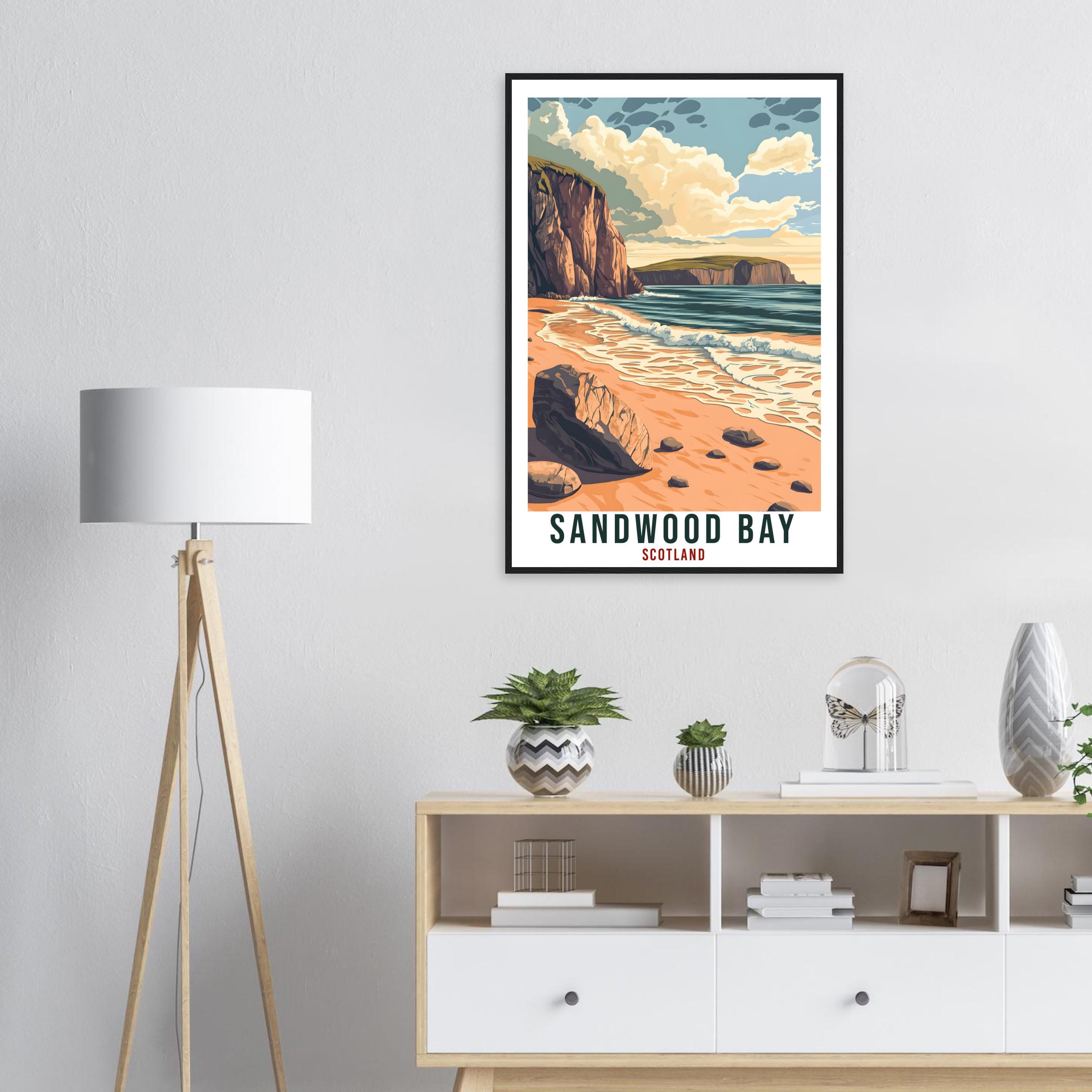 Sandwood Bay Travel Print Scotland Decor Sandwood Bay Wall Art Wall Hanging Art Lover Scotland Artwork Travel Poster Sandwood Bay Travel Art