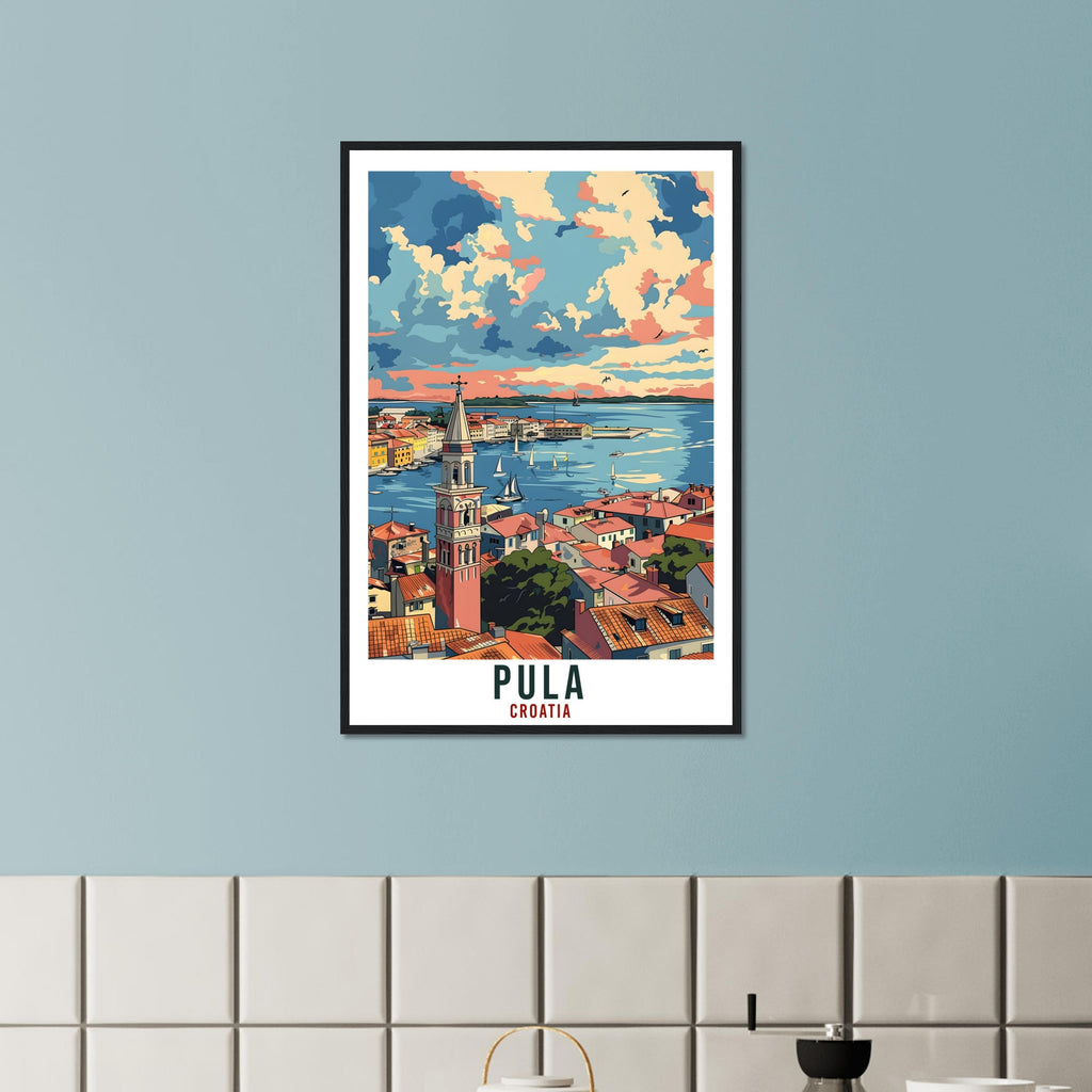 Pula Travel Print Croatia Wall Art Wall Hanging Home Décor Pula Gift Croatian Landmark Artwork Gift Pula Croatia Holiday Travel Poster