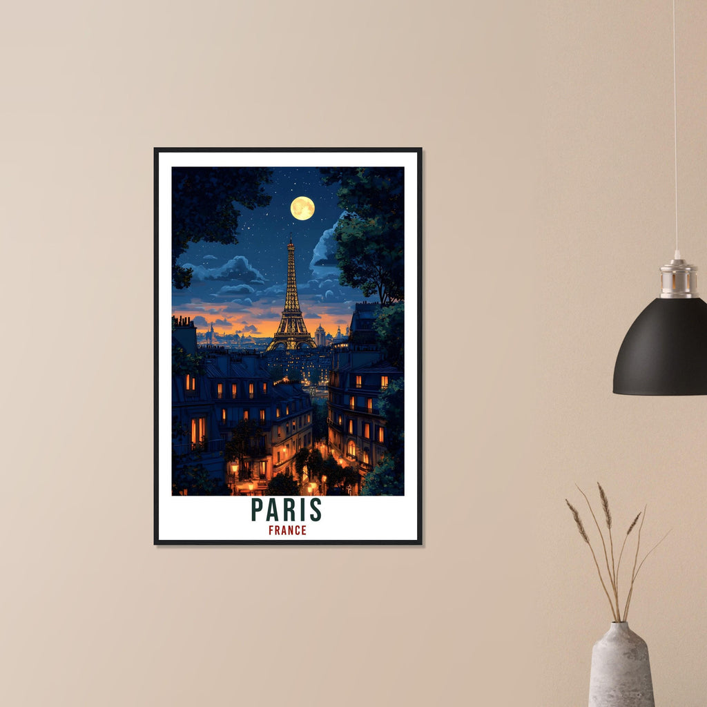 Paris Travel Print Eiffel Tower At Night Home Decor Paris Wall Art Gift Wall Hanging Art Lover Paris France Artwork Travel Poster Travel Art