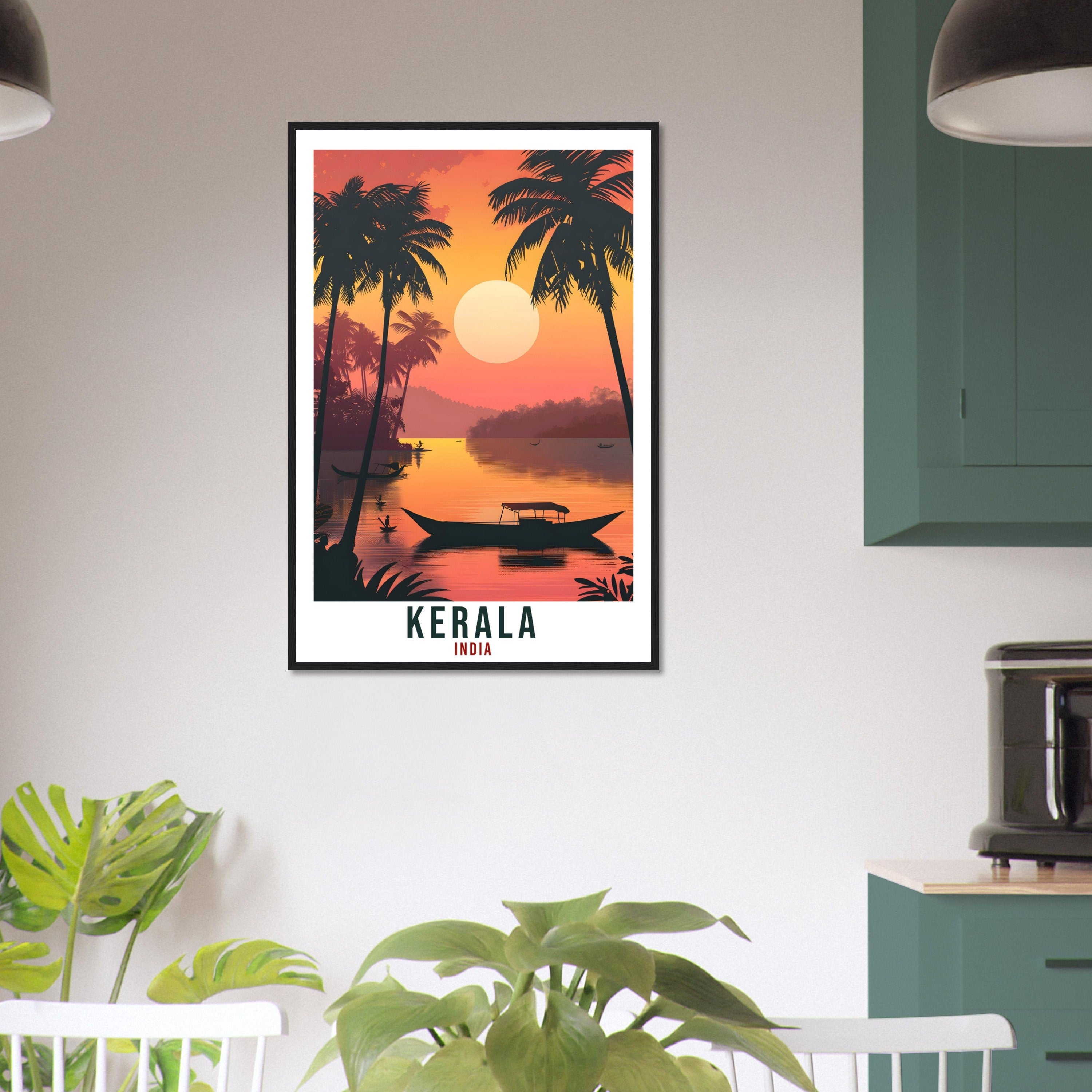 Kerala Travel Print India Home Decoration Wall Art Gift Wall Hanging Art Lover Indian Artwork India Kerala Travel Poster Kerala Coast Print