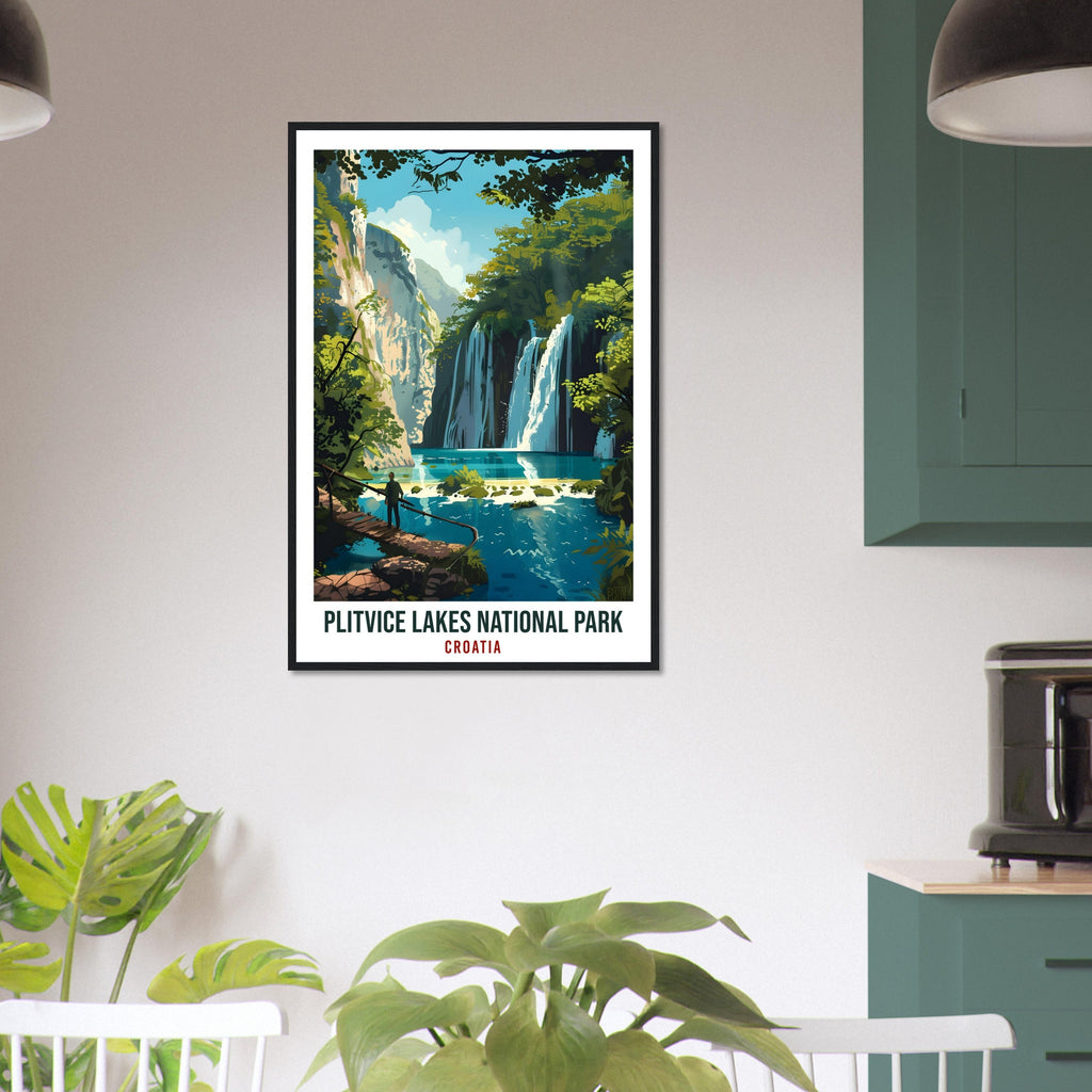 Plitvice Lakes National Park Travel Print Croatia Wall Art Wall Hanging Home Décor Plitvice Lakes Artwork Gift Croatia Holiday Travel Poster