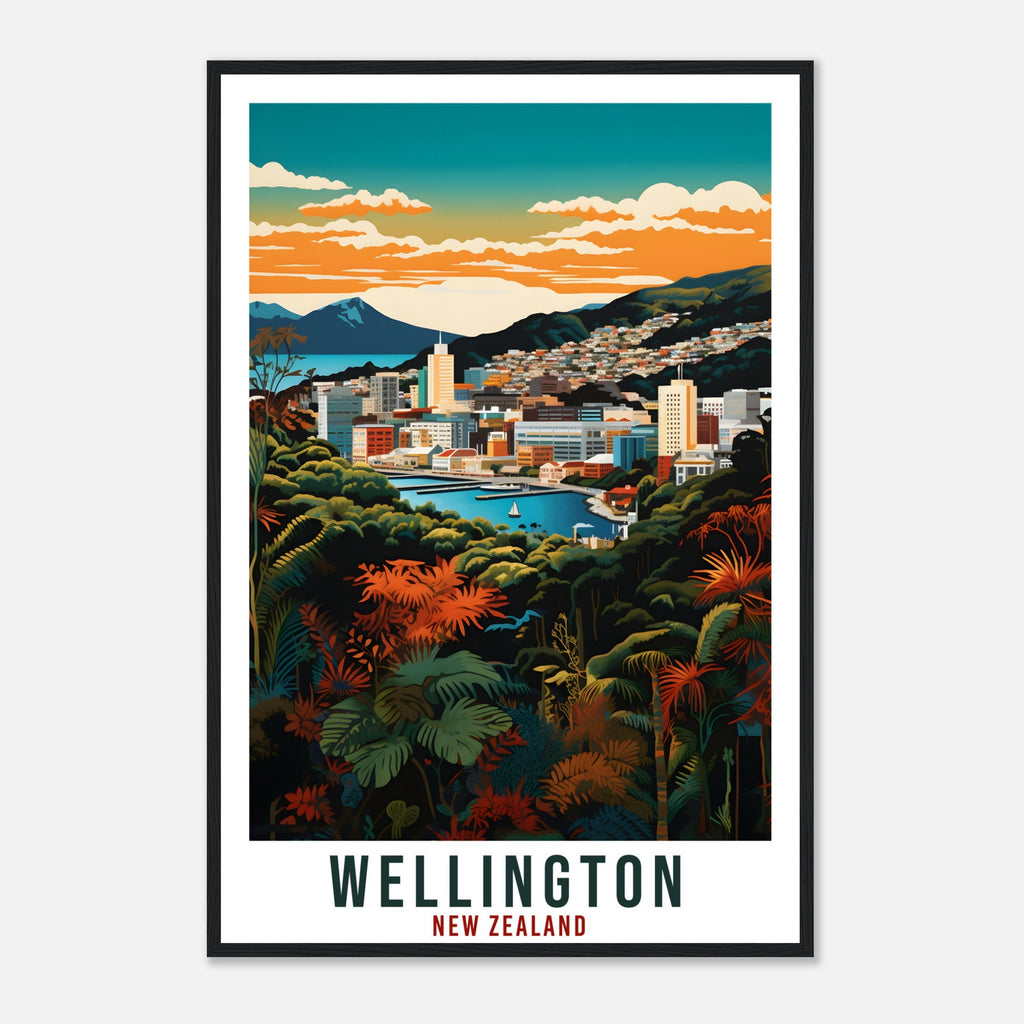 Wellington Travel Print Wall Art Wellington New Zealand City Decor Artwork Art Gift Wellington Travel Poster New Zealand Art Lovers Gift