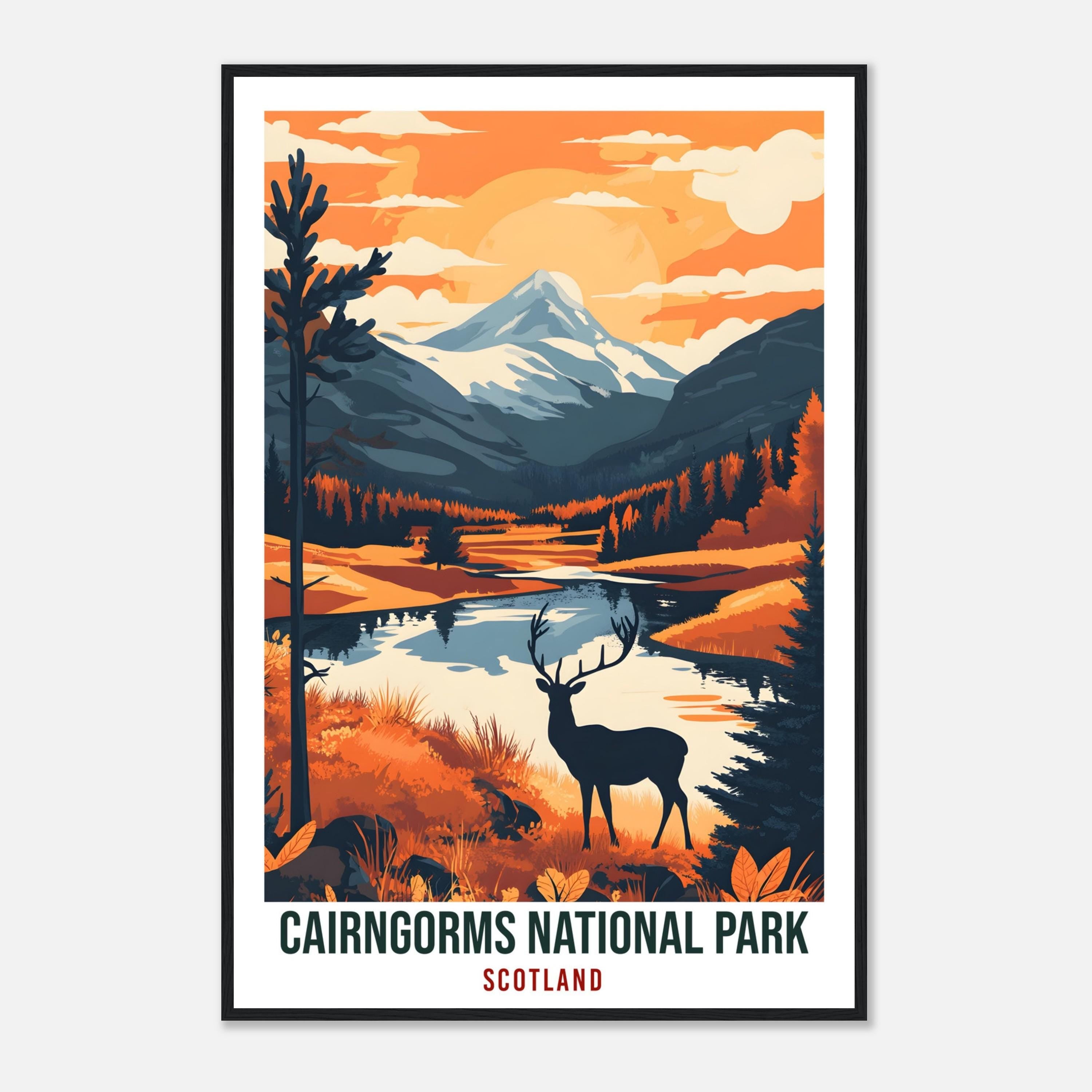 Cairngorms National Park Travel Print Scotland Decor Cairngorms Wall Art Wall Hanging Art Lover Scotland Artwork Travel Poster Cairngorms