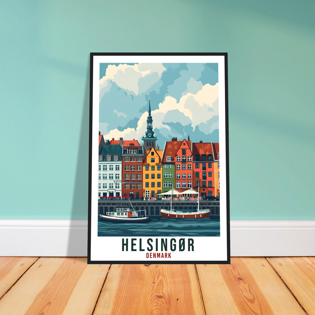 Helsingør Travel Print Denmark Wall Art Wall Hanging Home Living Décor Helsingør Gift Art Lovers Denmark Artwork Gift Danish Travel Poster
