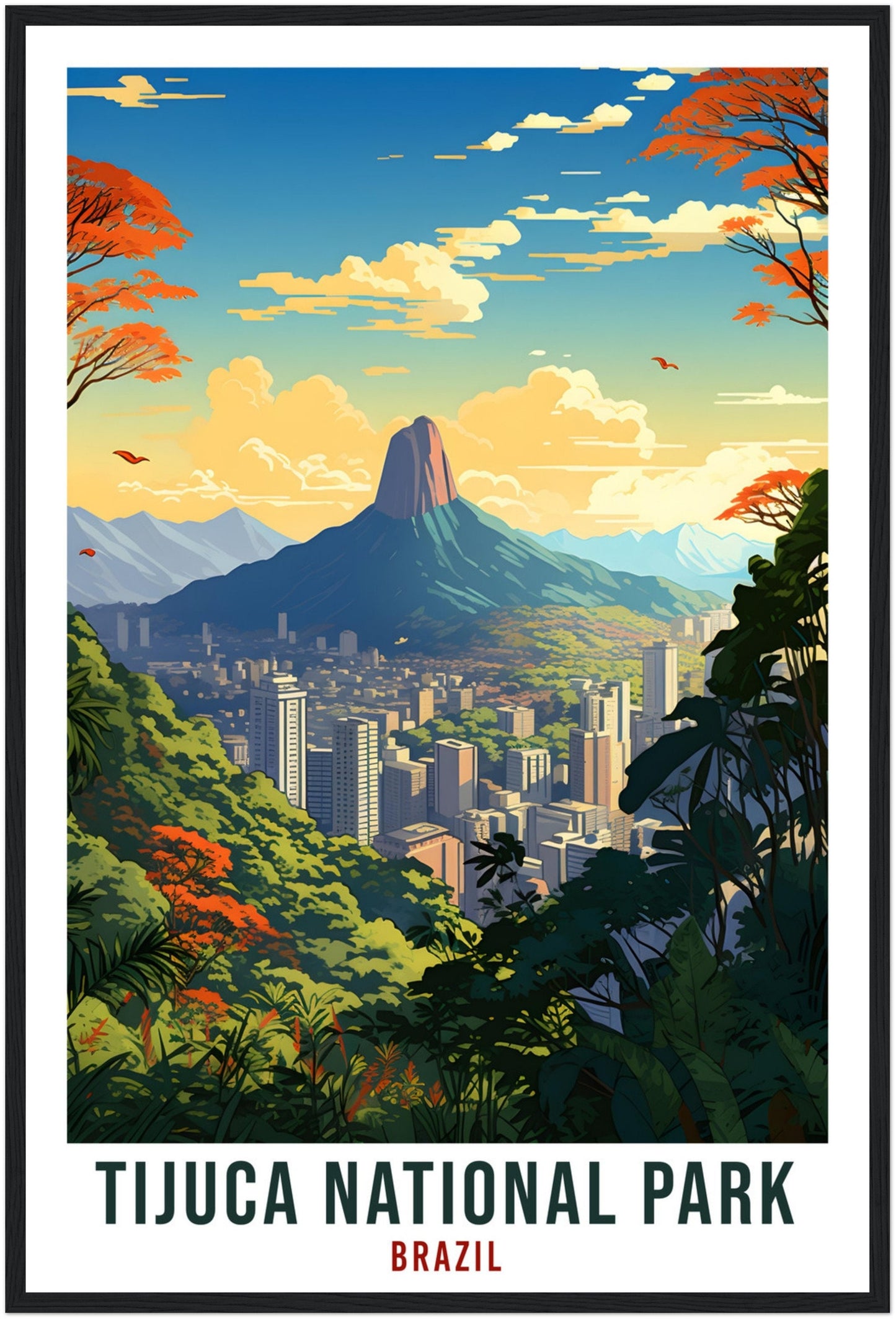 Tijuca National Park Travel Print Wall Art Tijuca National Park Brazil Wall Hanging Artwork Art Gifts Tijuca Travel Poster Brazil Art Lovers