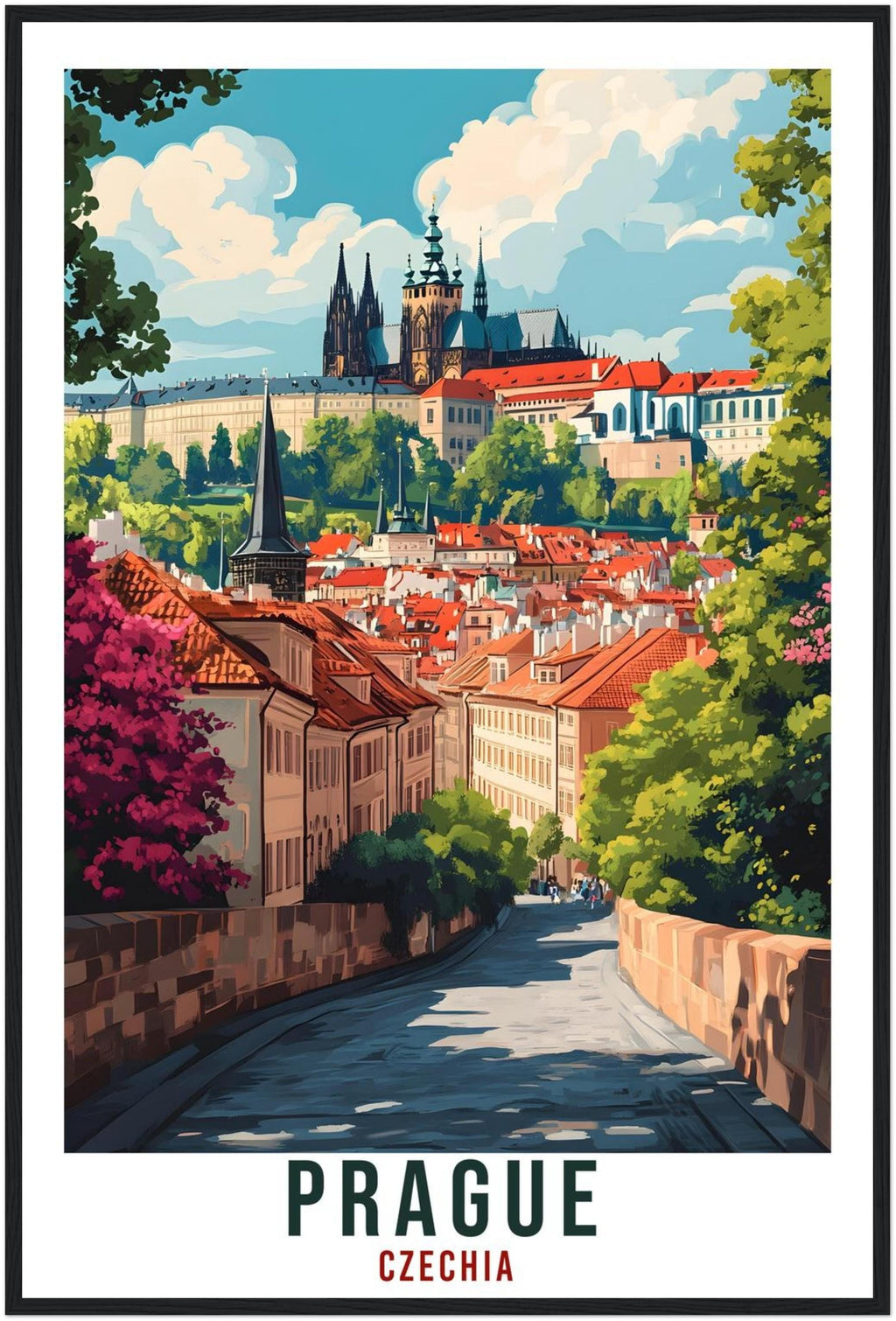 Prague Travel Print Czechia Home Decor Prague Wall Art Gift Wall Hanging Art Lover Prague Czech Republic Artwork Travel Poster Travel Art