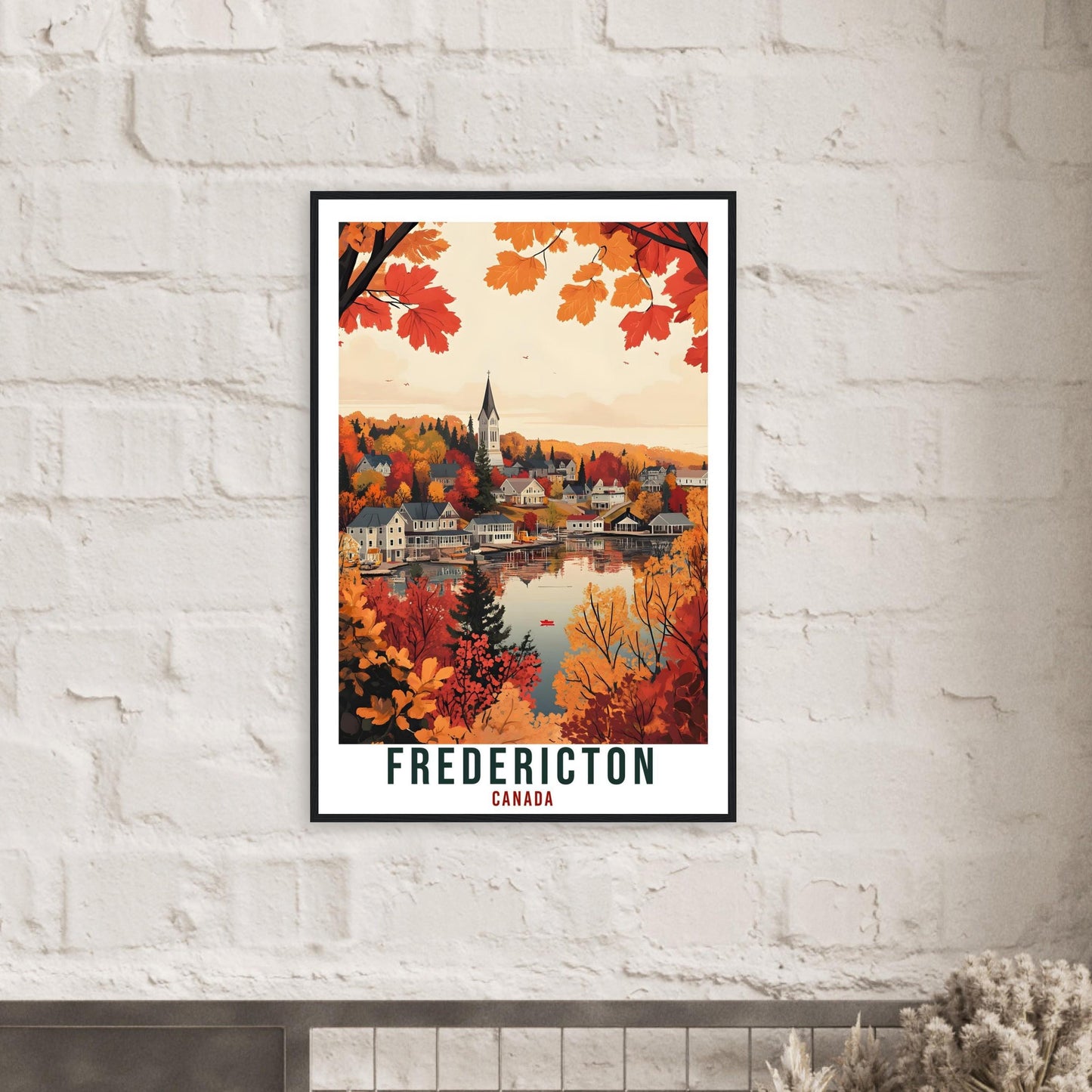 Fredericton Travel Print Canada Home Decor New Brunswick Wall Art Gift Wall Hanging Art Lover Fredericton Canadian Artwork Travel Poster