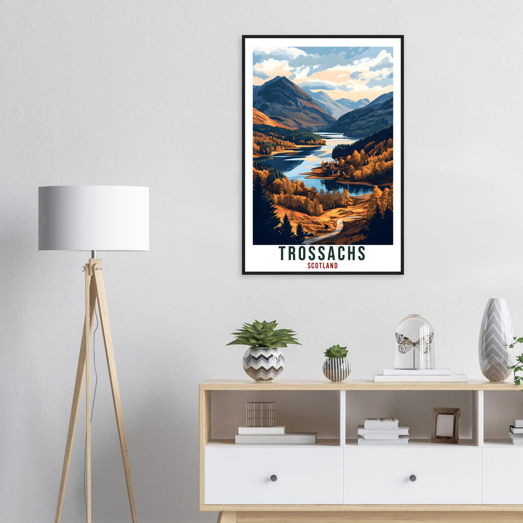 Trossachs Travel Print Scotland Home Decor Trossachs Wall Art Wall Hanging Art Lover Scotland Artwork Travel Poster Trossachs Travel Art