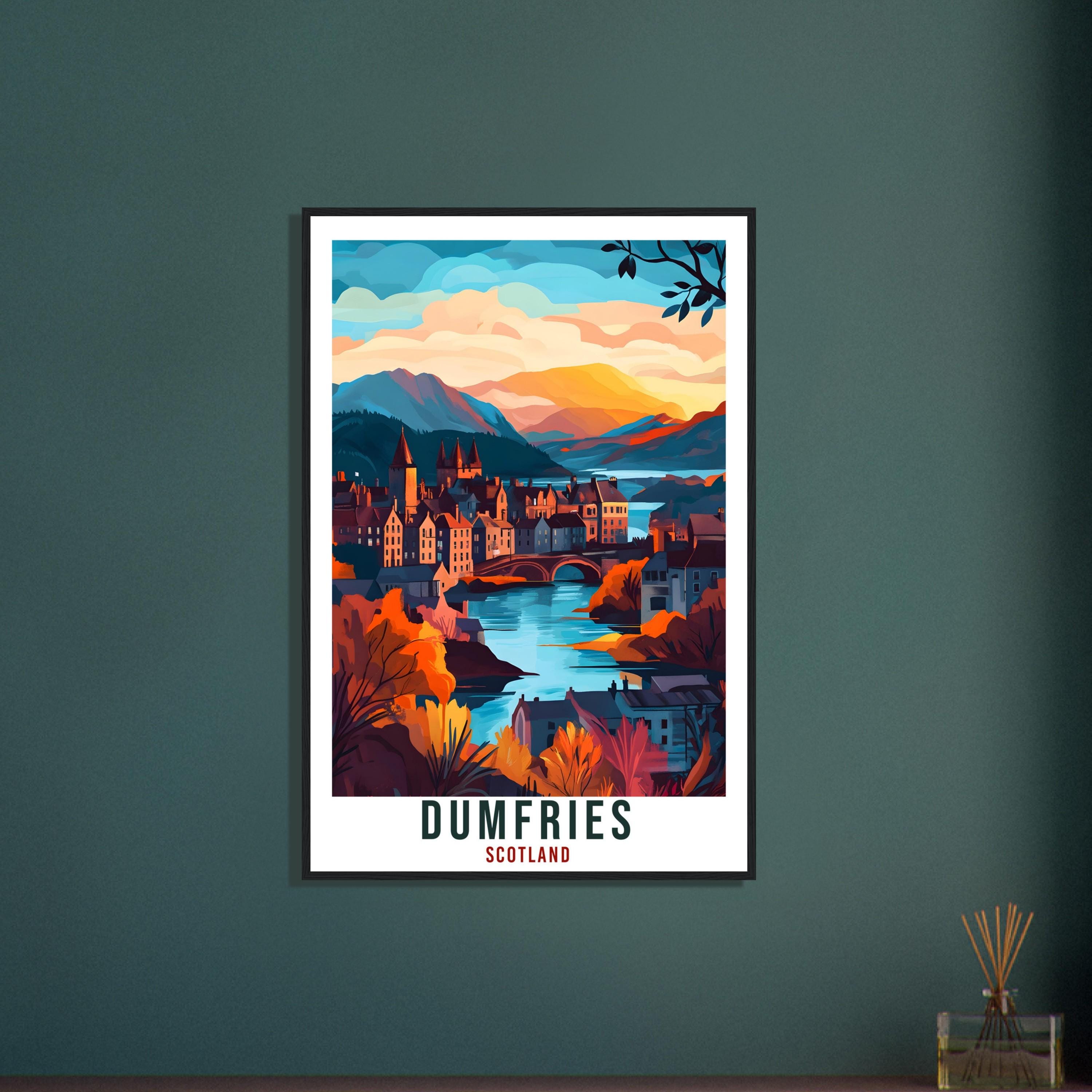 Dumfries Travel Print Scotland Home Decor Dumfries Wall Art Wall Hanging Art Lover Scotland Artwork Travel Poster Dumfries Travel Art Gift