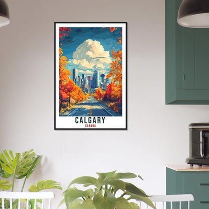 Calgary Travel Print Canada Home Decor Calgary Wall Art Gift Wall Hanging Art Lover Calgary Canadian Artwork Travel Poster Alberta Artwork