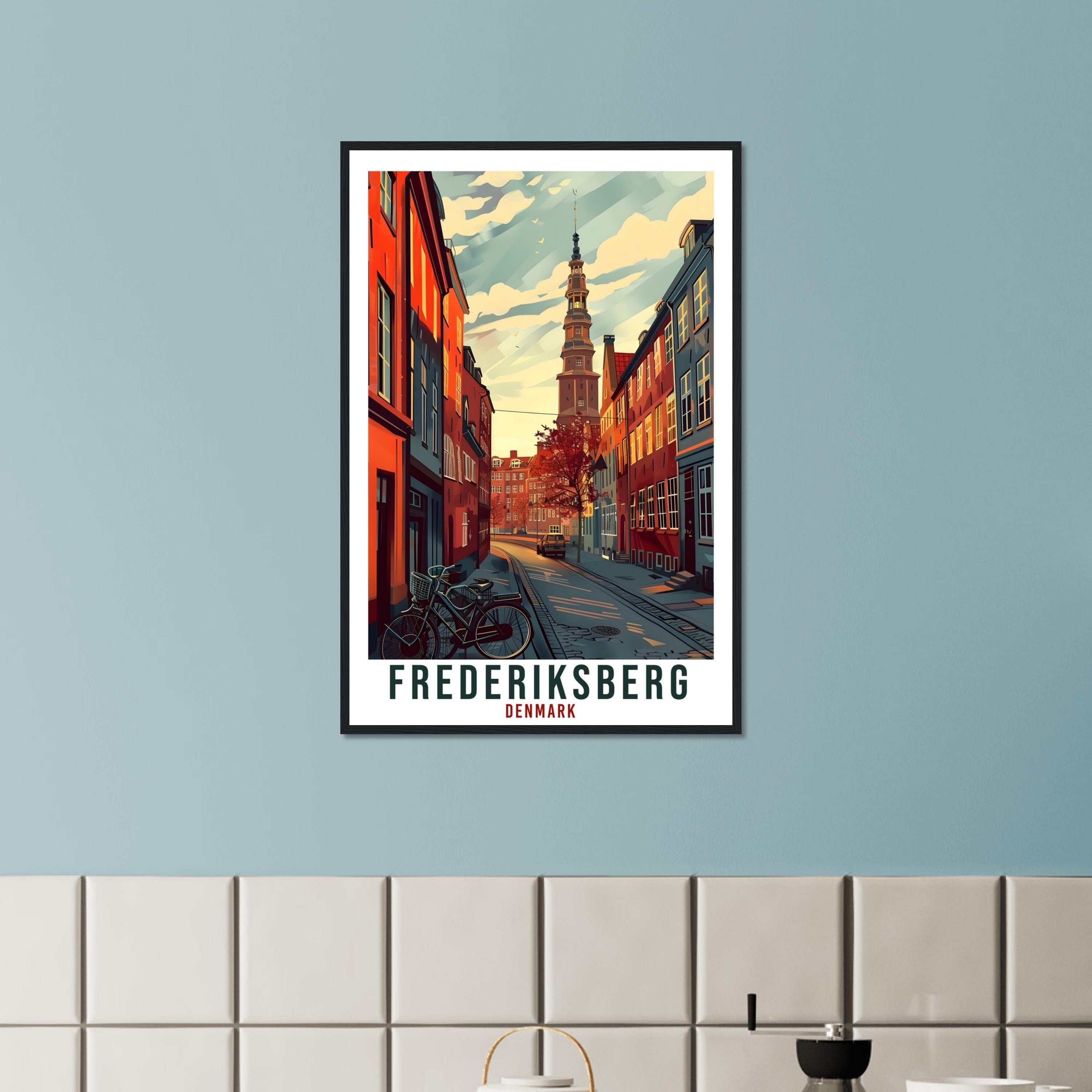 Frederiksberg Travel Print Denmark Wall Art Wall Hanging Décor Frederiksberg Gift Art Lovers Gift Denmark Artwork Gift Danish Travel Poster