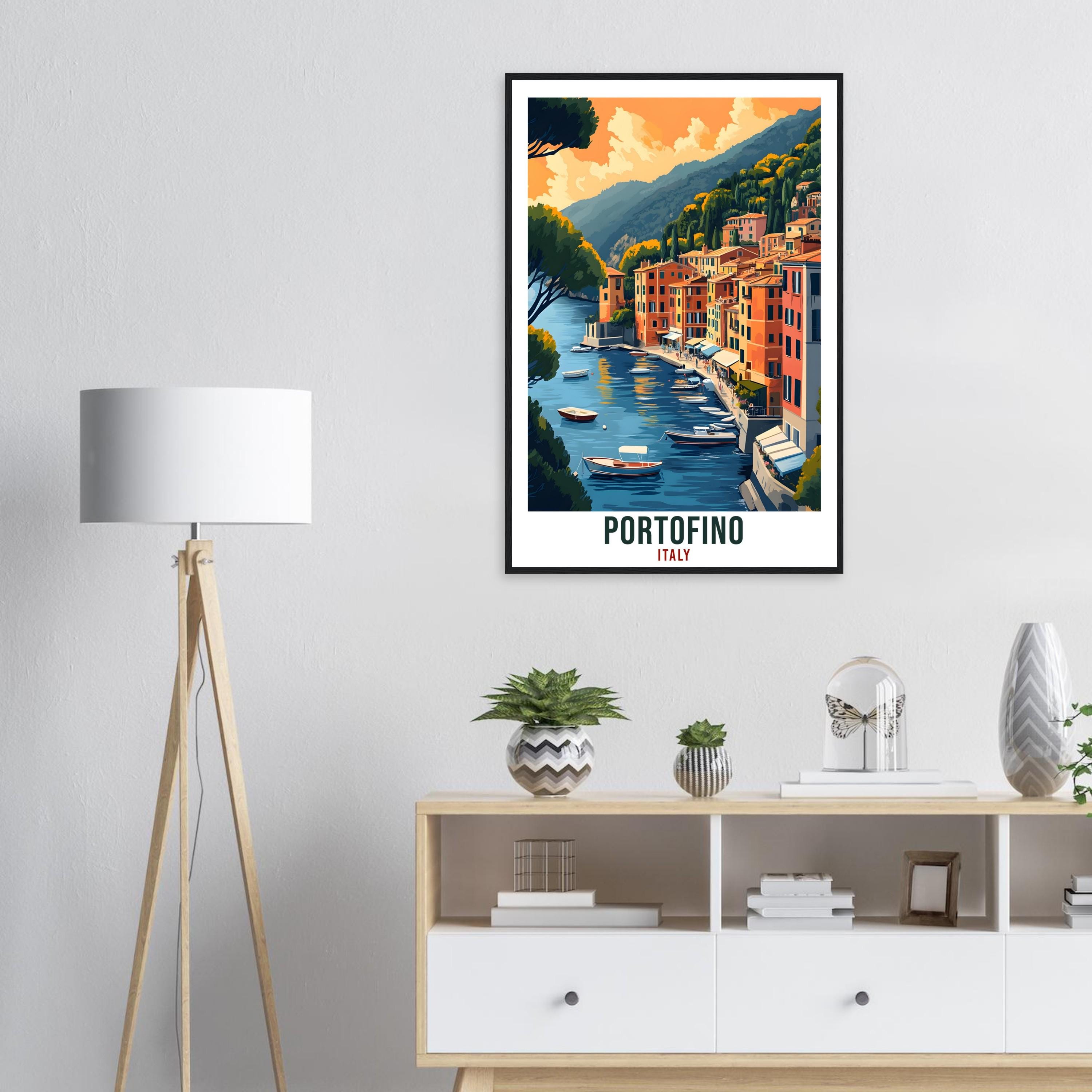 Portofino Travel Print Italy Home Decor Portofino Wall Art Gift Wall Hanging Art Lover Portofino Italian Artwork Travel Poster Travel Gift