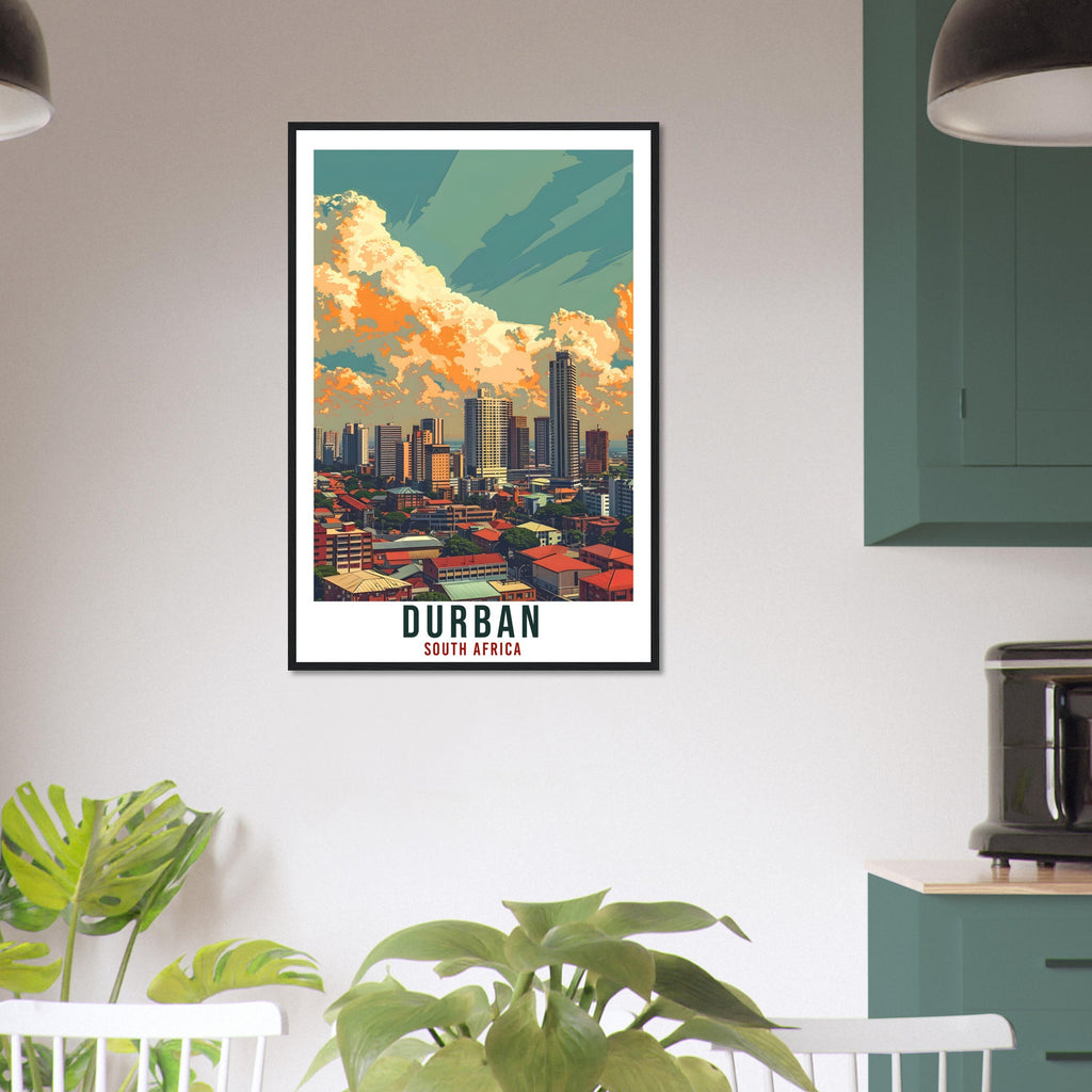 Durban South Africa Travel Poster Wall Art Wall Hanging Home Décor Durban Gift Art Lovers Artwork Gift Print South African Landmark Print