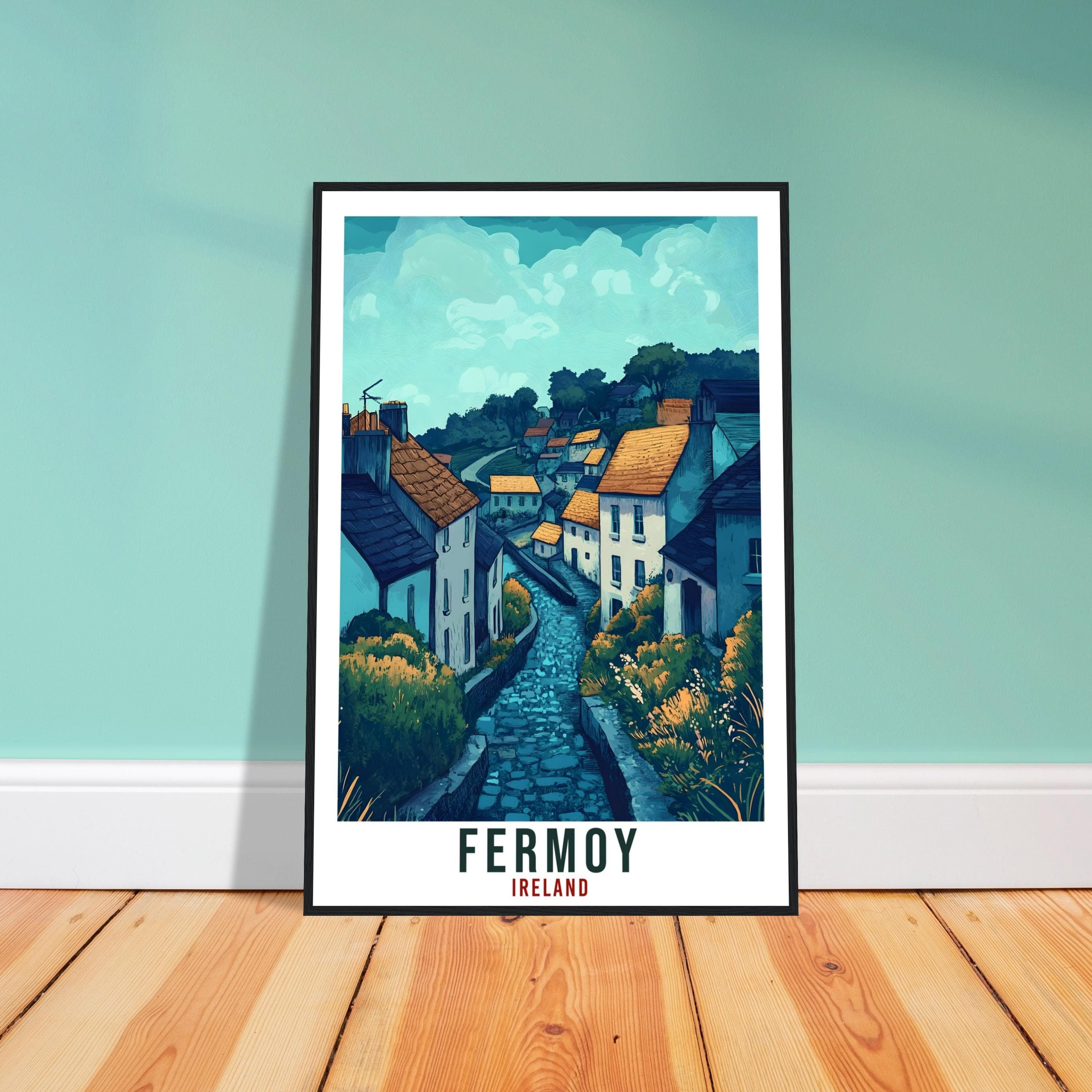 Fermoy Travel Print Ireland Home Decor Fermoy Wall Art Gift Wall Hanging Art Lover Cork Irish Artwork Travel Poster Ireland Travel Art