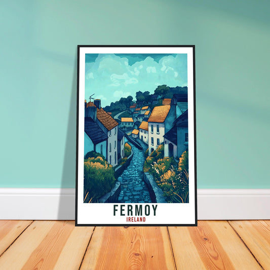 Fermoy Travel Print Ireland Home Decor Fermoy Wall Art Gift Wall Hanging Art Lover Cork Irish Artwork Travel Poster Ireland Travel Art