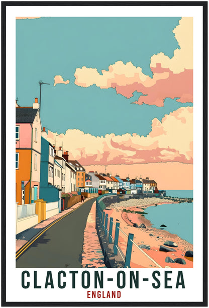 Clacton-On-Sea Travel Print Wall Art Wall Hanging Home Living Décor Clacton-On-Sea Gift Art Lovers UK Artwork Print England Travel Poster