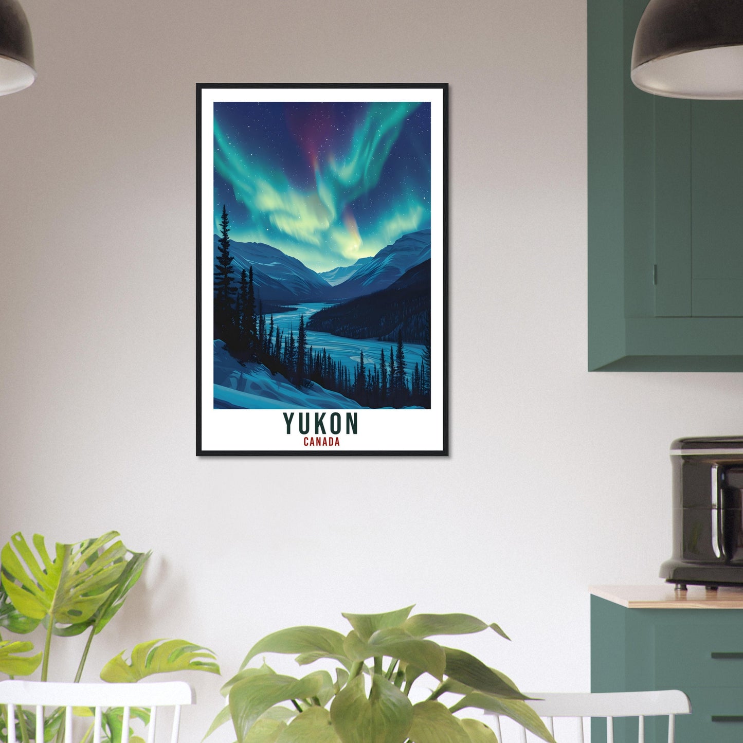 Yukon Travel Print Canada Northern Lights Wall Art Wall Hanging Travel Art Gift Yukon Travel Poster Canada Landscape Artwork Art Lover