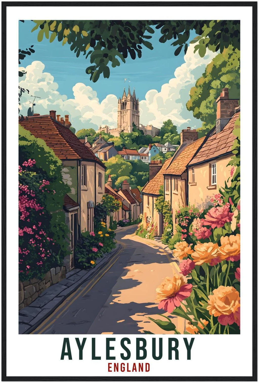 Aylesbury Travel Print England Home Decor Aylesbury Wall Art Gift Wall Hanging Art Lover Aylesbury England Republic Artwork Travel Poster UK