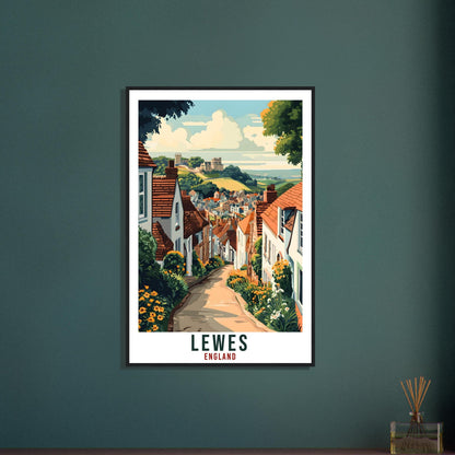 Lewes Travel Print England East Sussex Home Decor Lewes Wall Art Gift Wall Hanging Art Lover Lewes England Artwork Travel Poster Travel Art