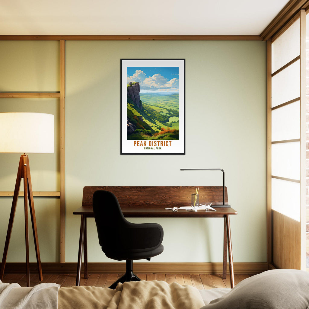 The Peak District Travel Print Peak District Home Decor Mountain Landscape England Nature Wall Hanging Peaks Artwork Gift Travel Poster