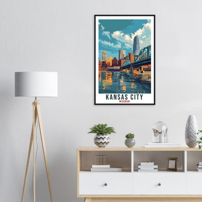 Kansas City Travel Print Missouri Home Decoration USA City Wall Art Gift Wall Hanging Art Lover Missouri Artwork Kansas City Travel Poster
