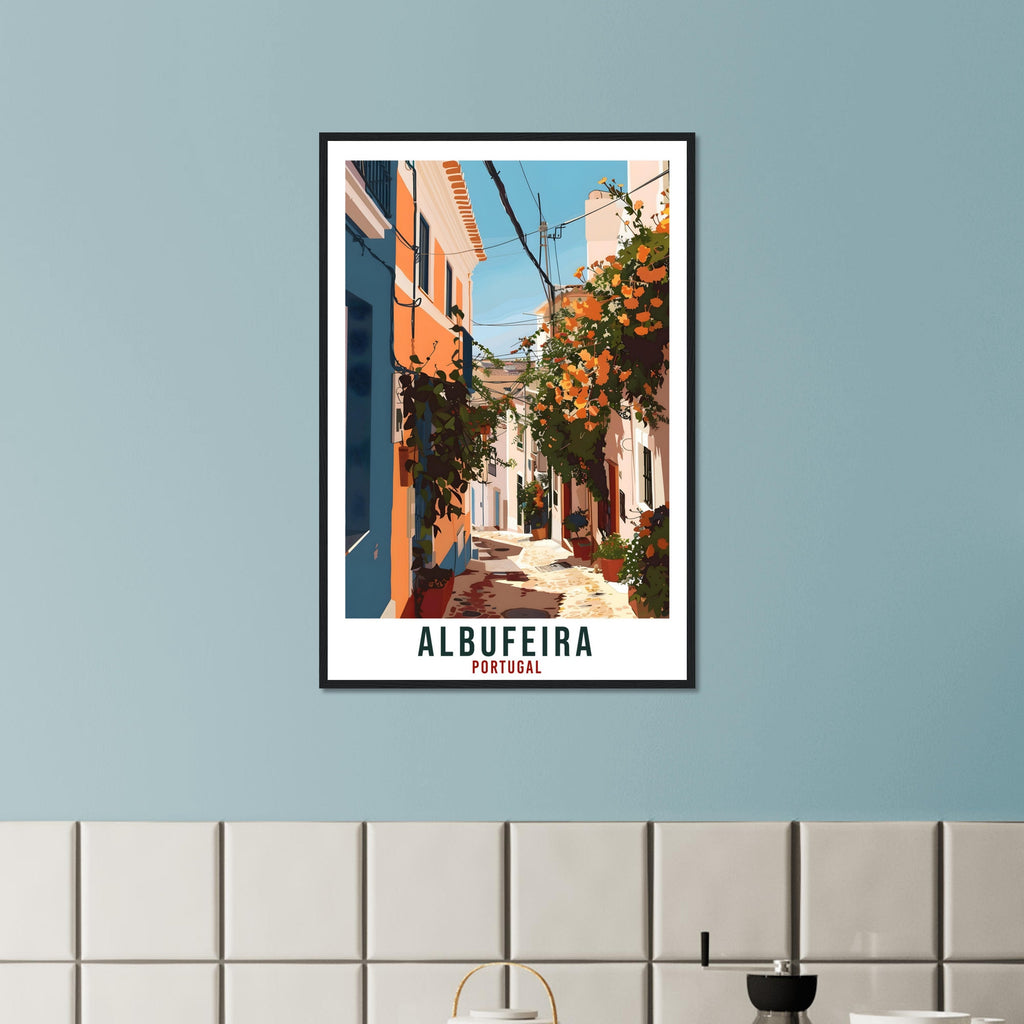 Albufeira Travel Print Portugal Wall Art Wall Hanging Home Décor Albufeira Gift Portugal Landmark Artwork Gift Portugal Travel Poster Art