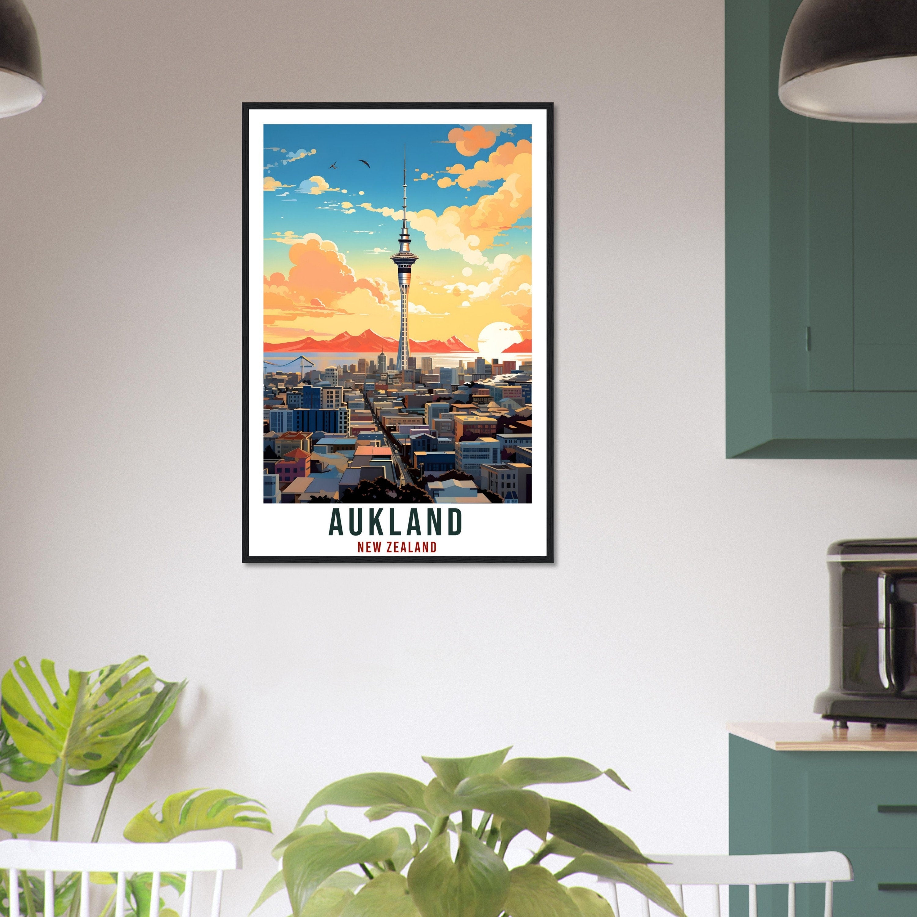 Aukland Travel Print Wall Art Aukland New Zealand City Landscape Artwork Aukland Art Gifts Aukland Travel Poster New Zealand Art Lovers Gift