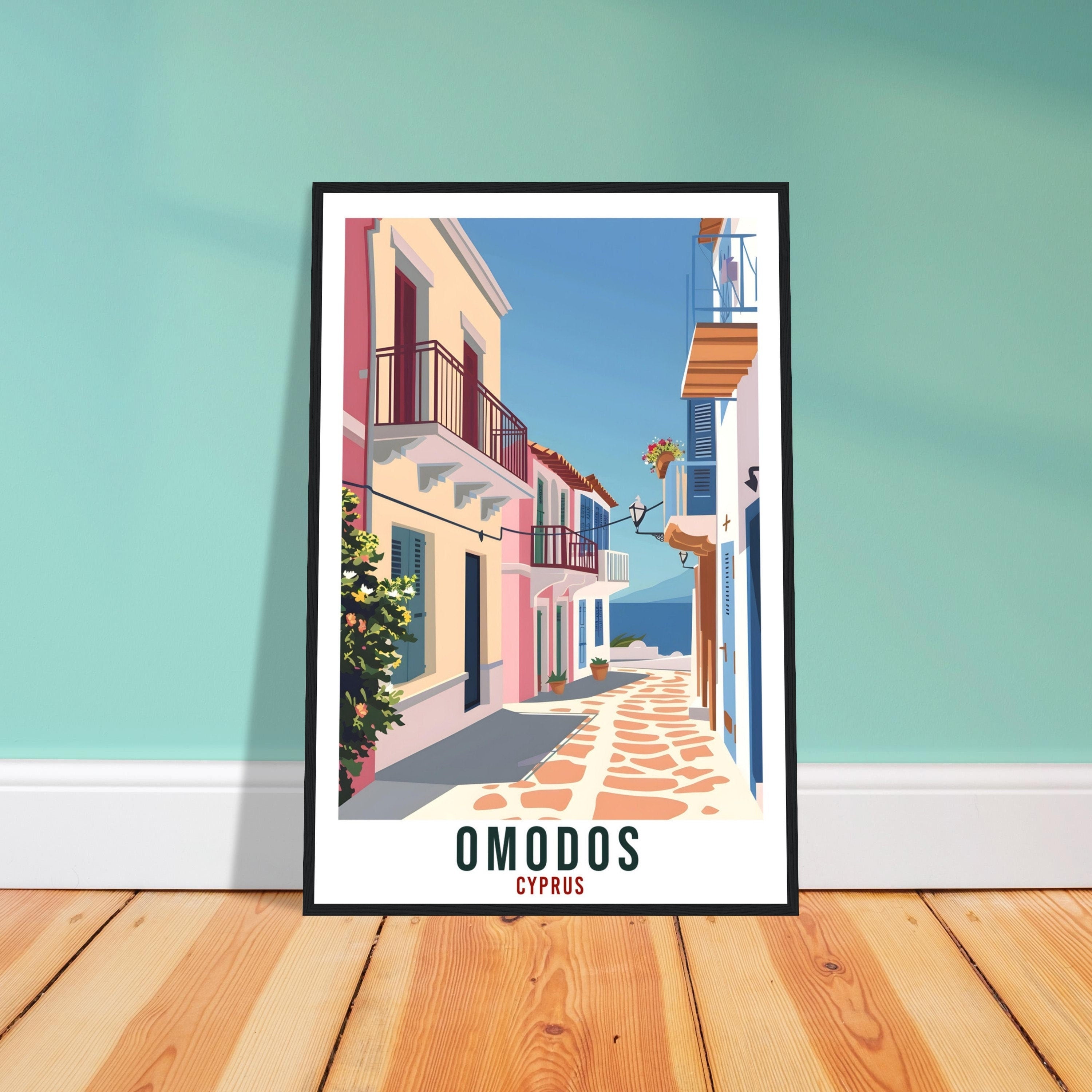 Omodos Cyprus Travel Print Cyprus Wall Art Wall Hanging Home Décor Omodos Gift Cyprus Landmark Artwork Gift Cyprus Holiday Travel Poster