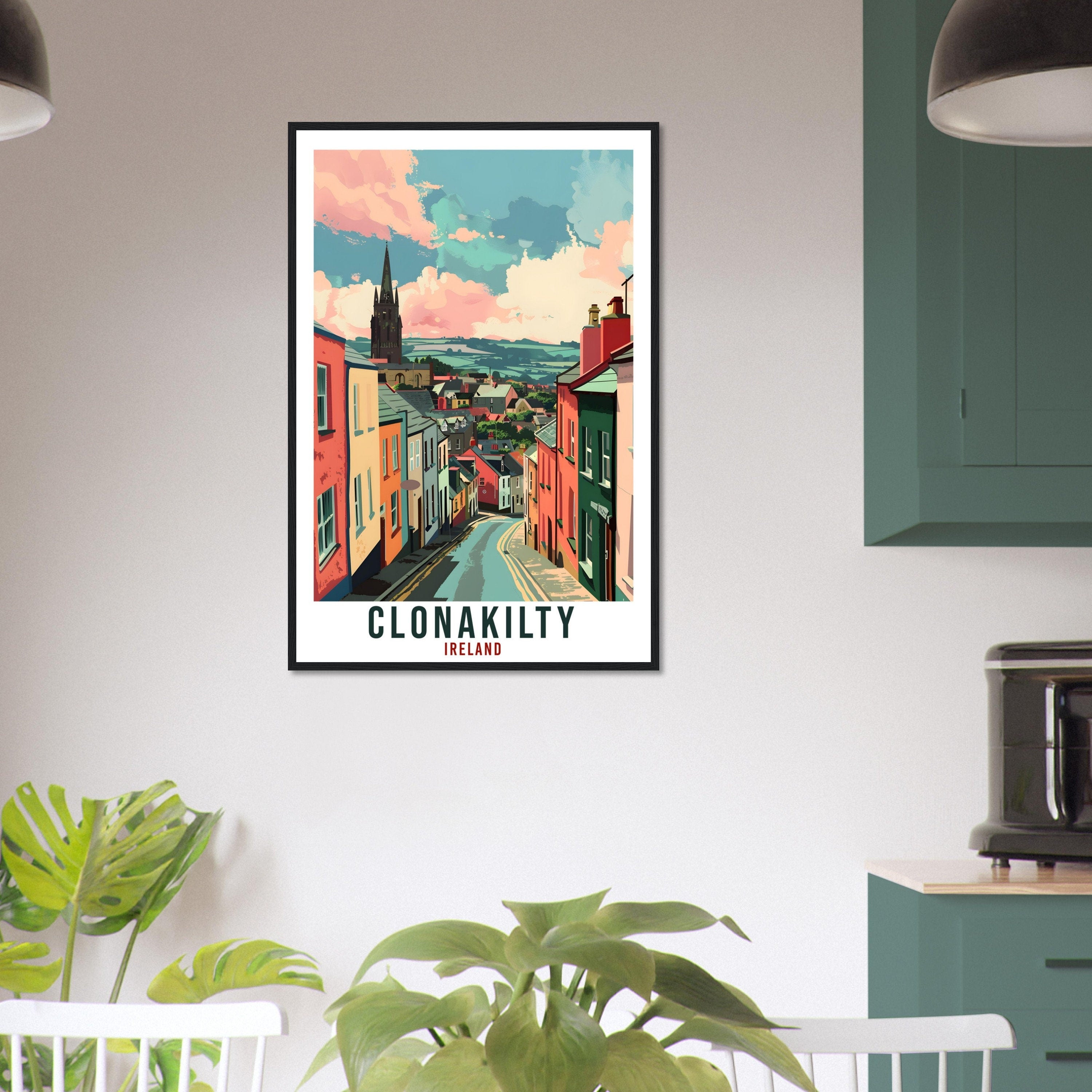 Clonakilty Travel Print Ireland Wall Art Wall Hanging Home Living Décor Clonakilty Gift Art Lovers Irish Artwork Gift Ireland Travel Poster